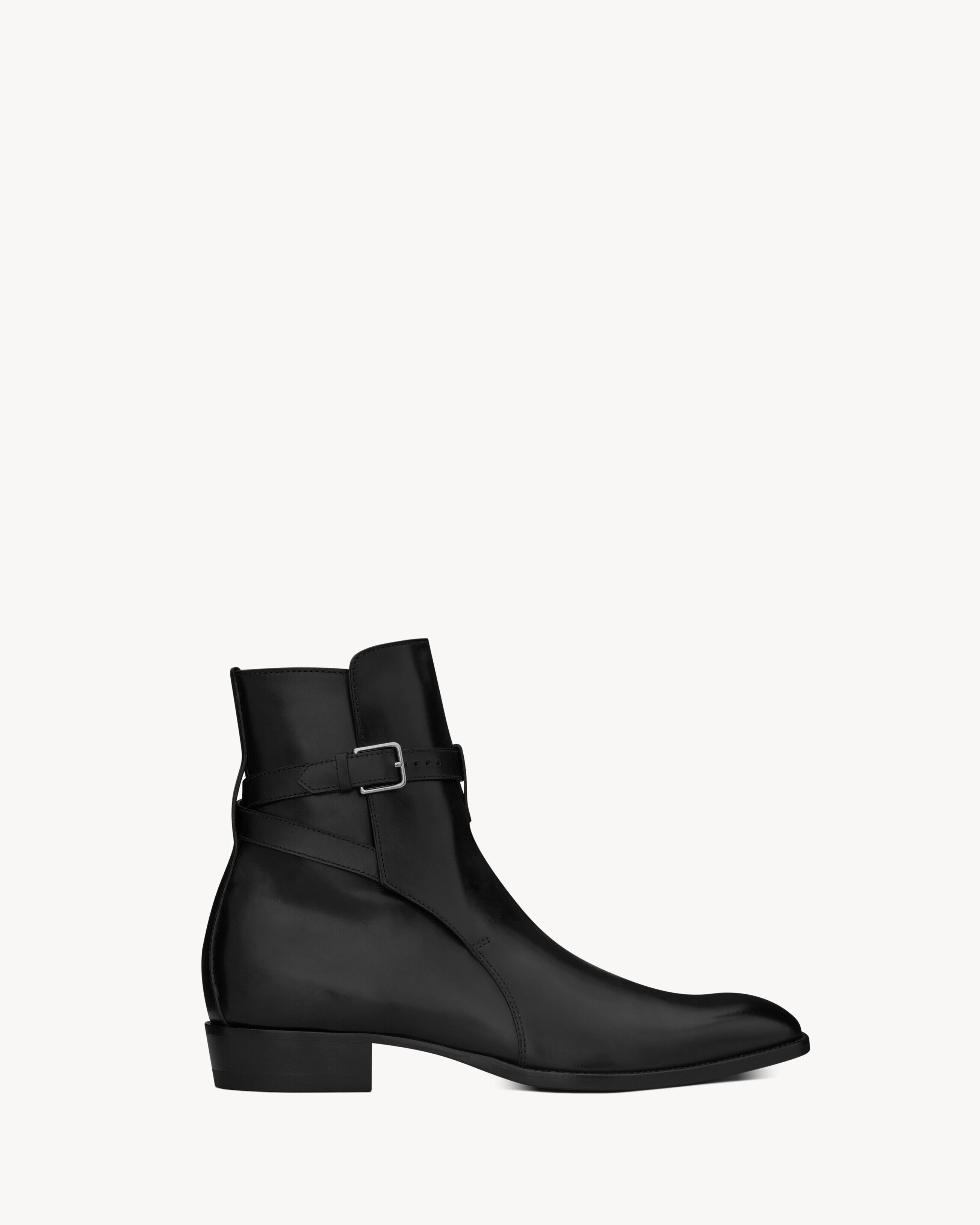 Saint Laurent Wyatt Jodhpur Boots In Smooth Leather - Black - Men - 44