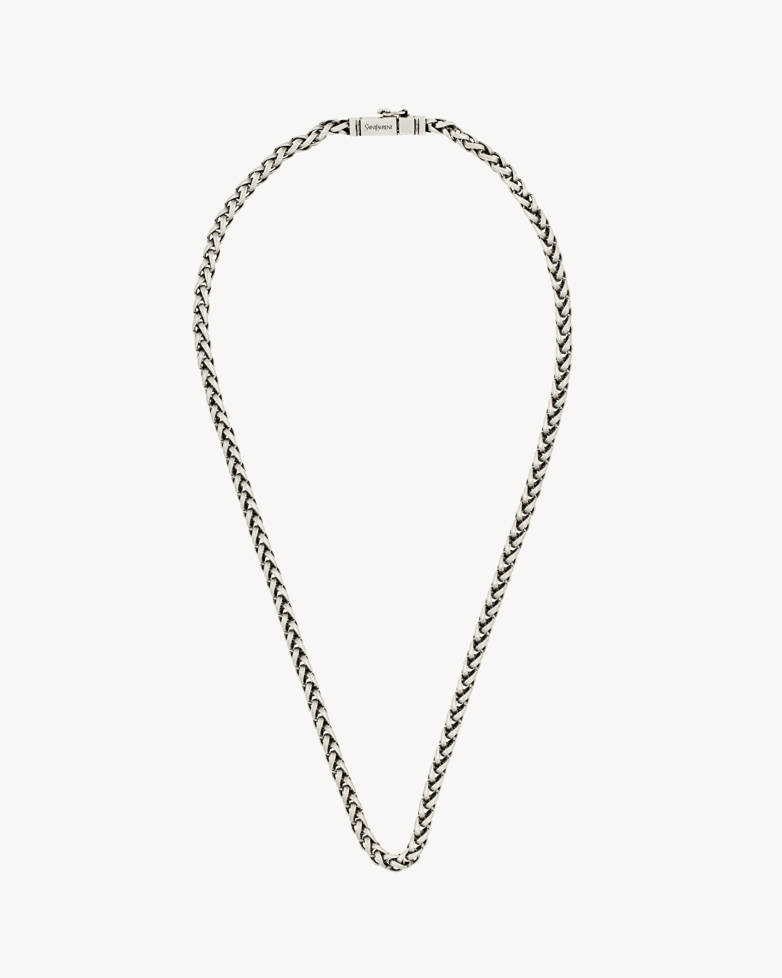 Saint Laurent Wheat-Chain Necklace In Metal - Silver - Women
