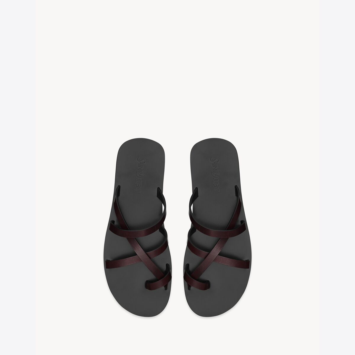 Saint Laurent Culver Slides In Smooth Leather - Amber - Women - 36.5