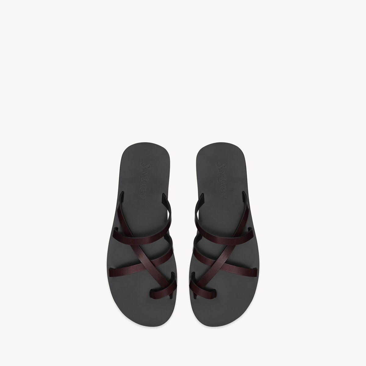 Saint Laurent Culver Slides Aus Glattleder - Bernstein - Damen - 36.5