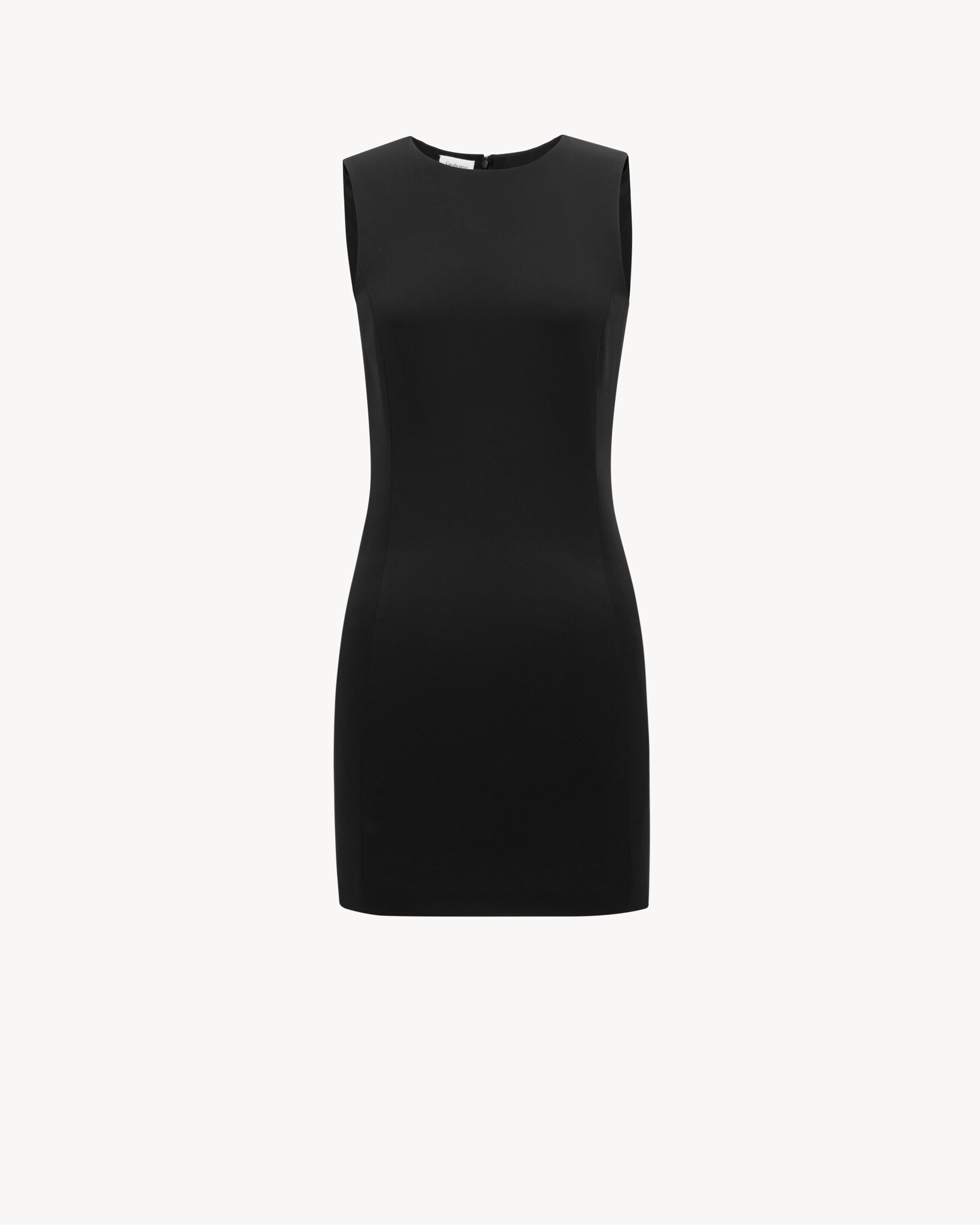 Saint Laurent Shift Dress In Satin Crepe - Black - Women - 42