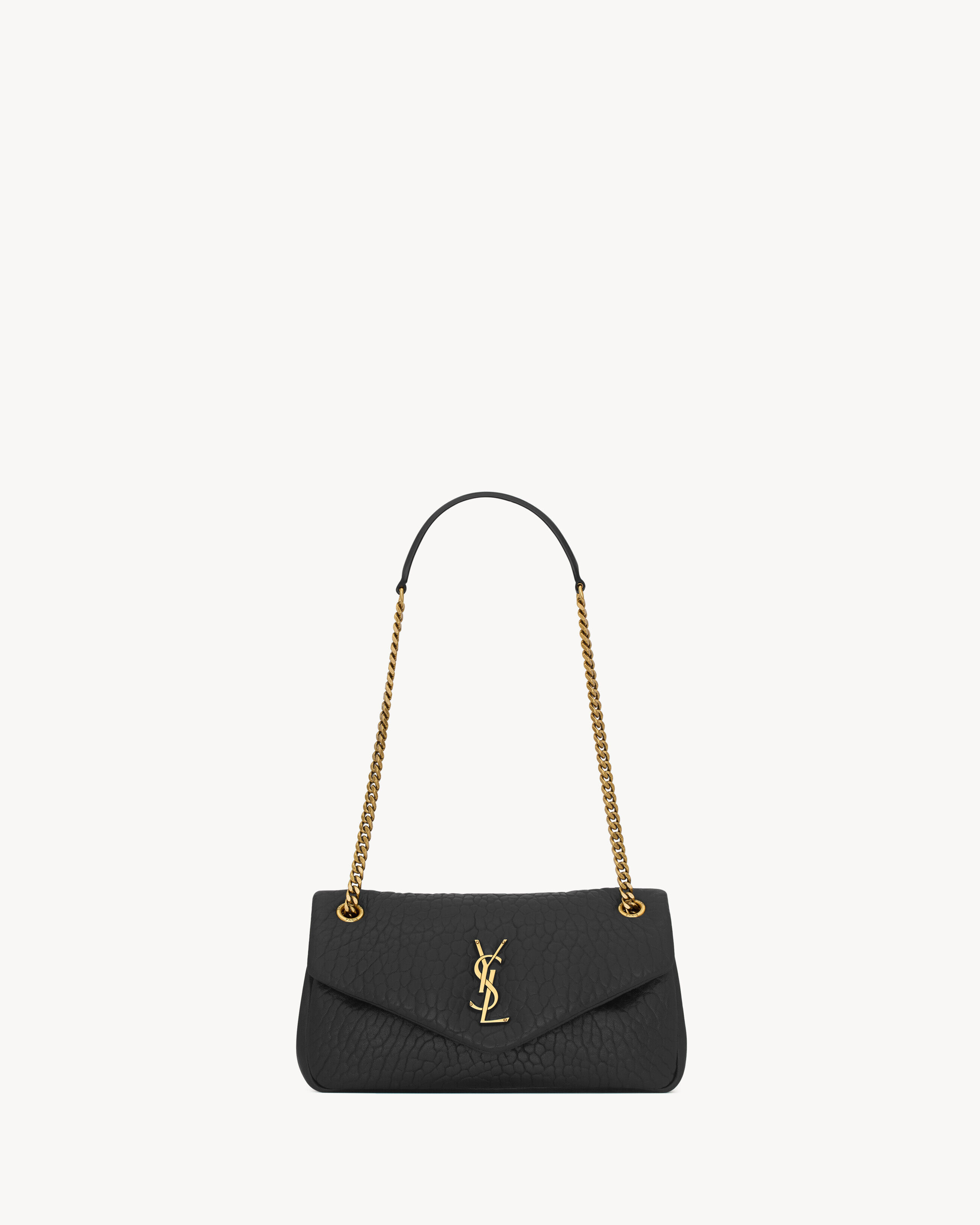 Saint Laurent Calypso Small In Grained Lambskin - Black - Women