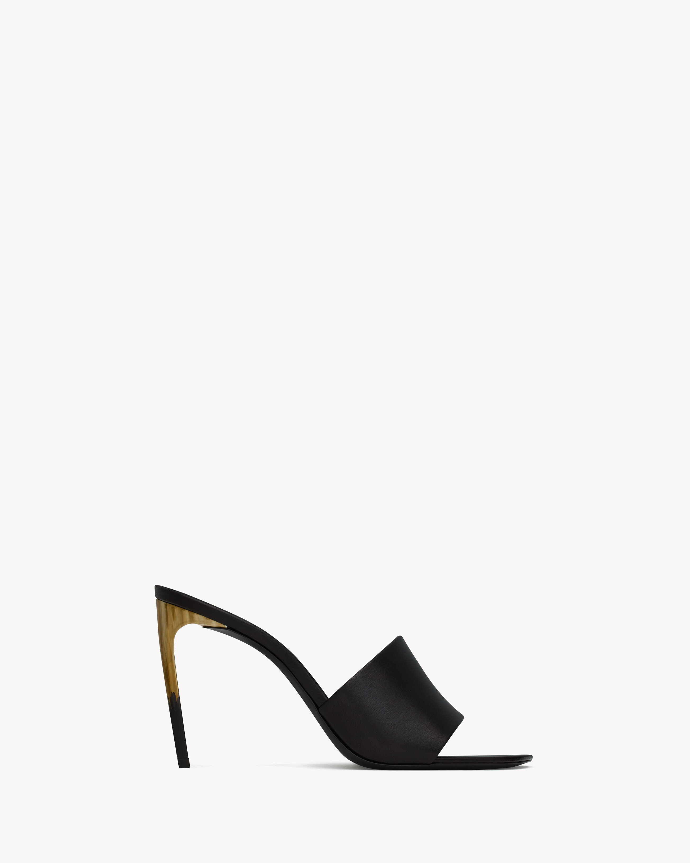 Saint Laurent Lodge Mules In Smooth Leather - Black - Women - 35.5