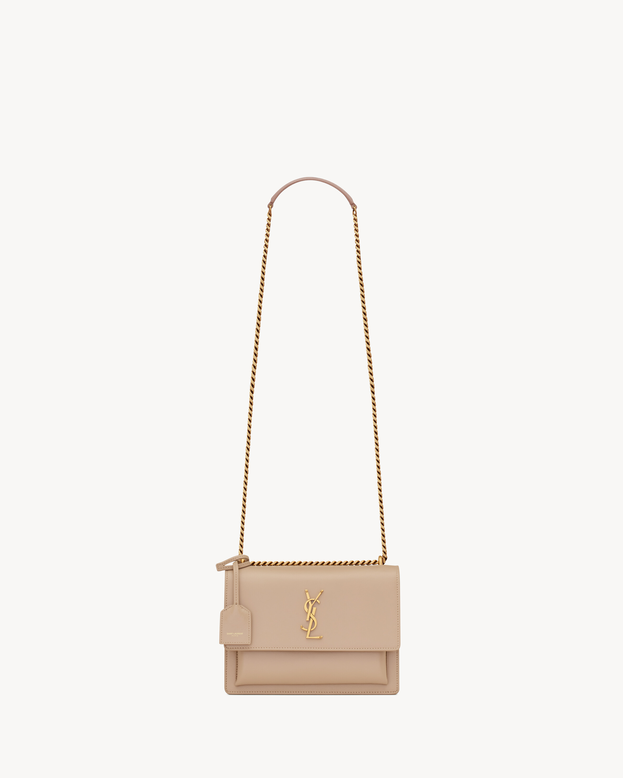 Saint Laurent Sunset Medium In Smooth Leather - Beige - Women