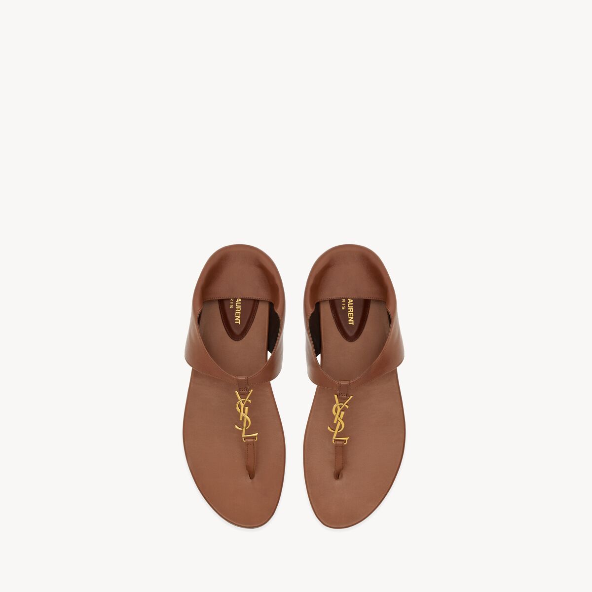 Saint Laurent Sandali Cassandra In Pelle Liscia - Ambra - Donna - 38