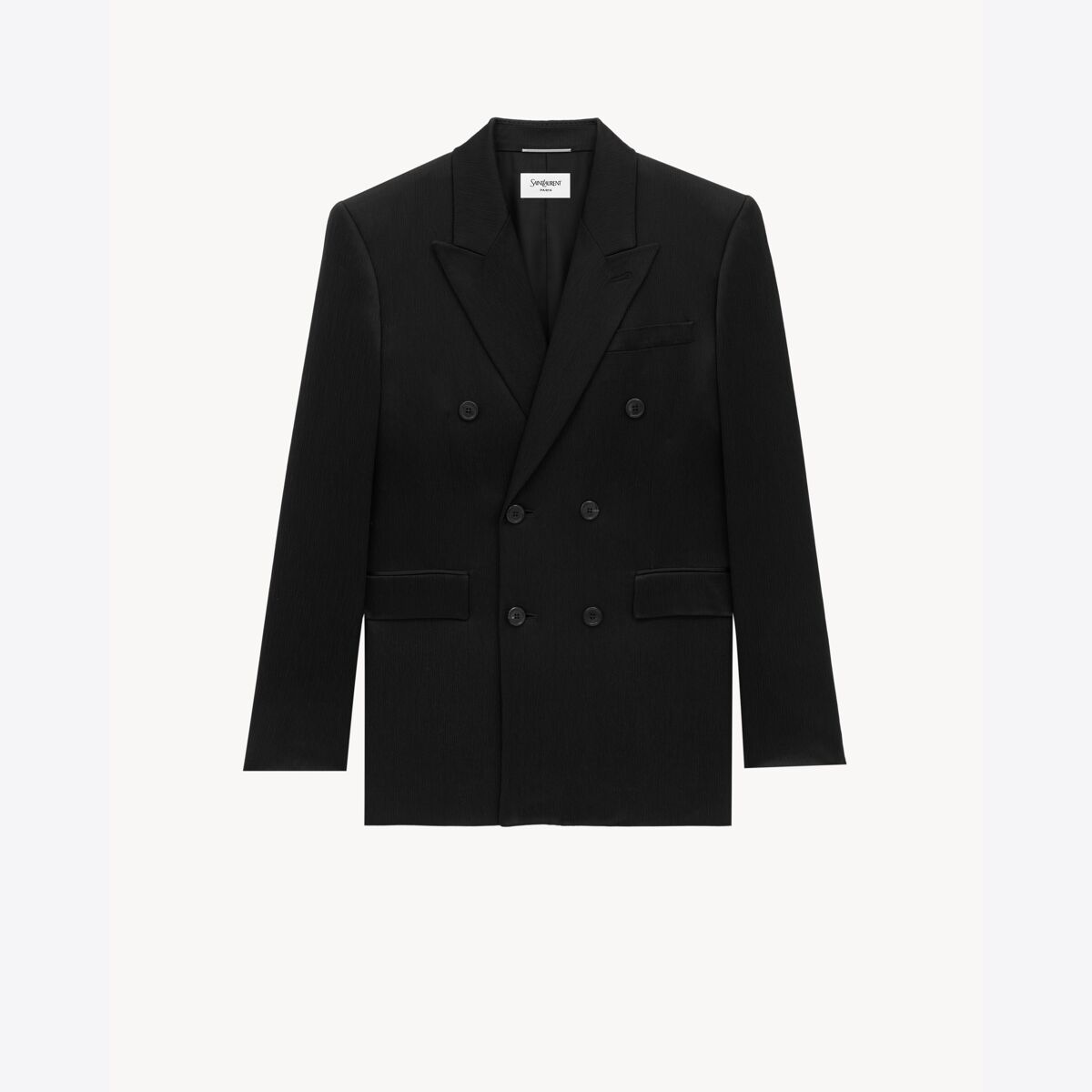 Saint Laurent Jacket In Silk Satin Crepon - Black - Men - 46