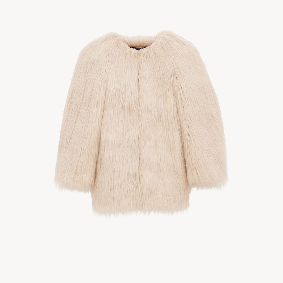 Saint Laurent Short Coat In Animal-Free Fur - Beige - Women - 34