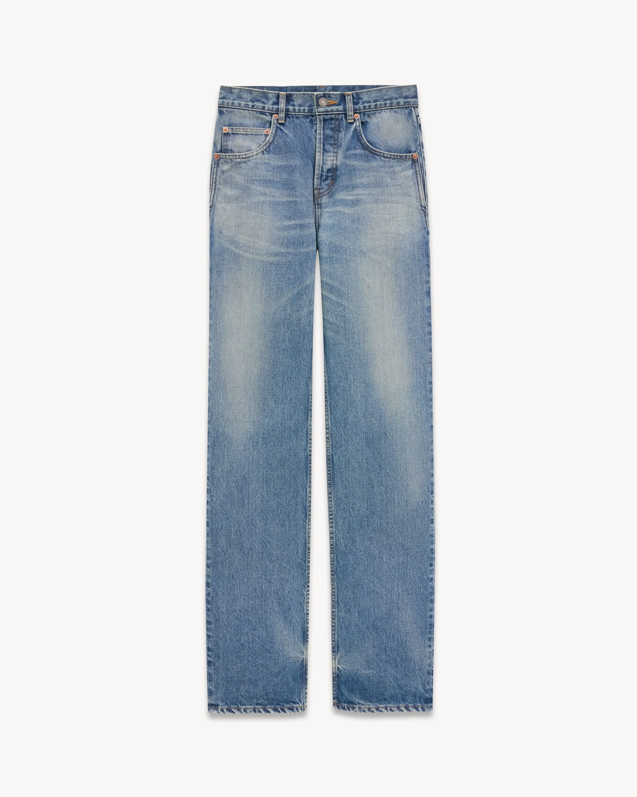 Saint Laurent Baggy Jeans In Benjamin Blue Denim - Blue - Men - 42