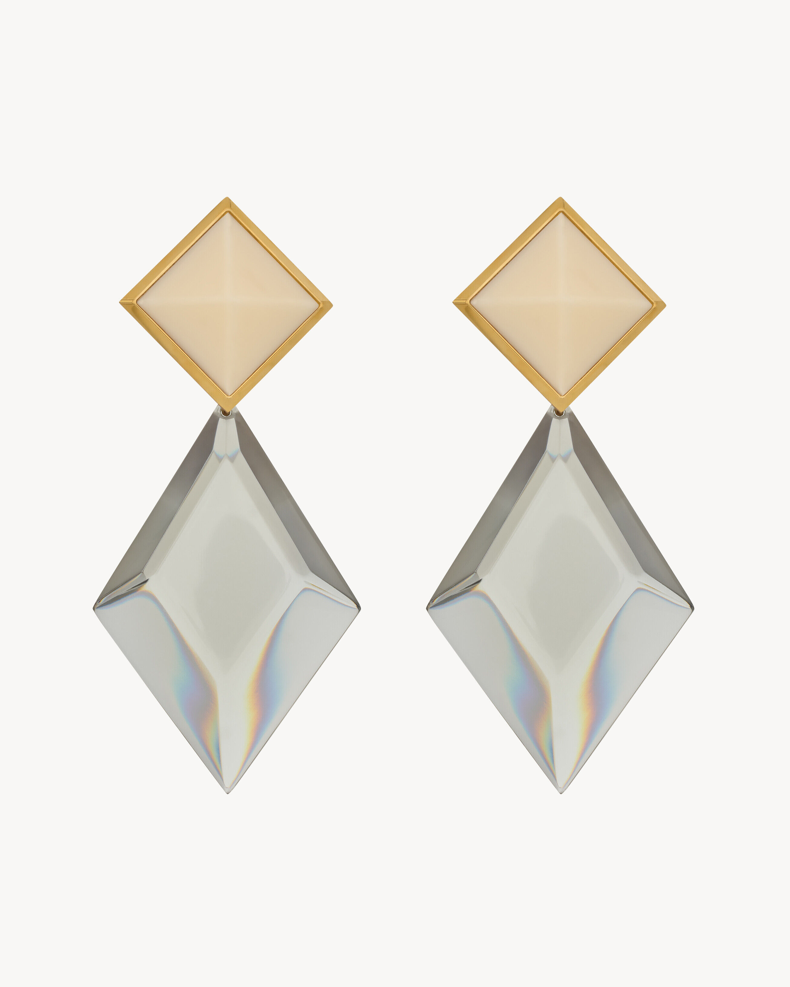 Saint Laurent Pyramid Earrings In Resin And Metal - Women
