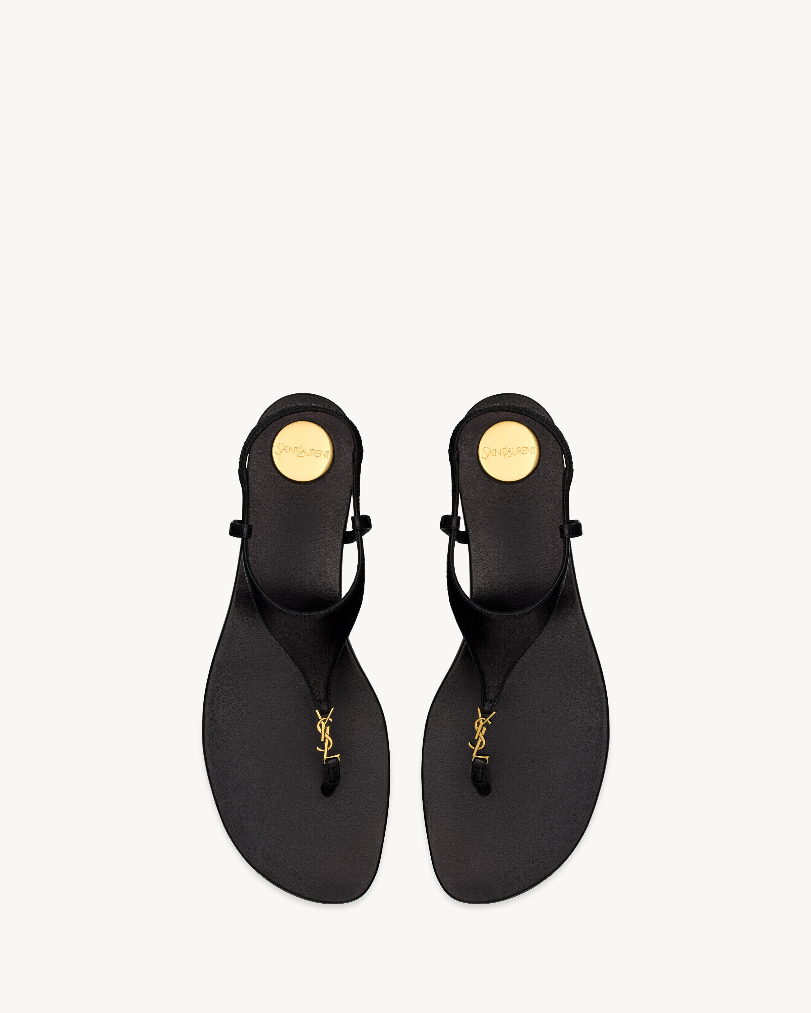 Saint Laurent Cassandra Sandals In Smooth Leather - Black - Women - 38.5