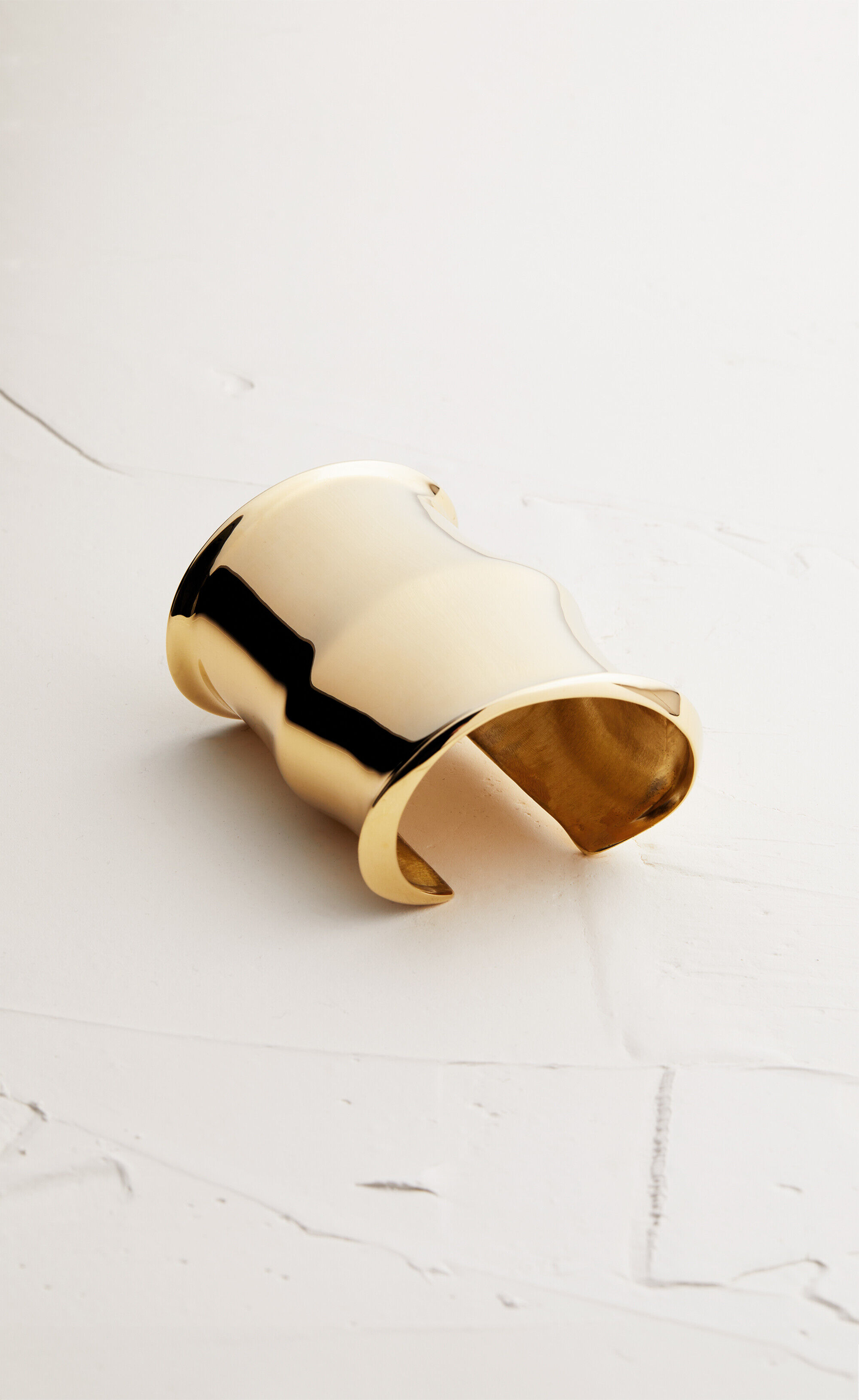 Saint Laurent Wide Bamboo Cuff In 18k Yellow Gold - Yellow/gold - Women - 17