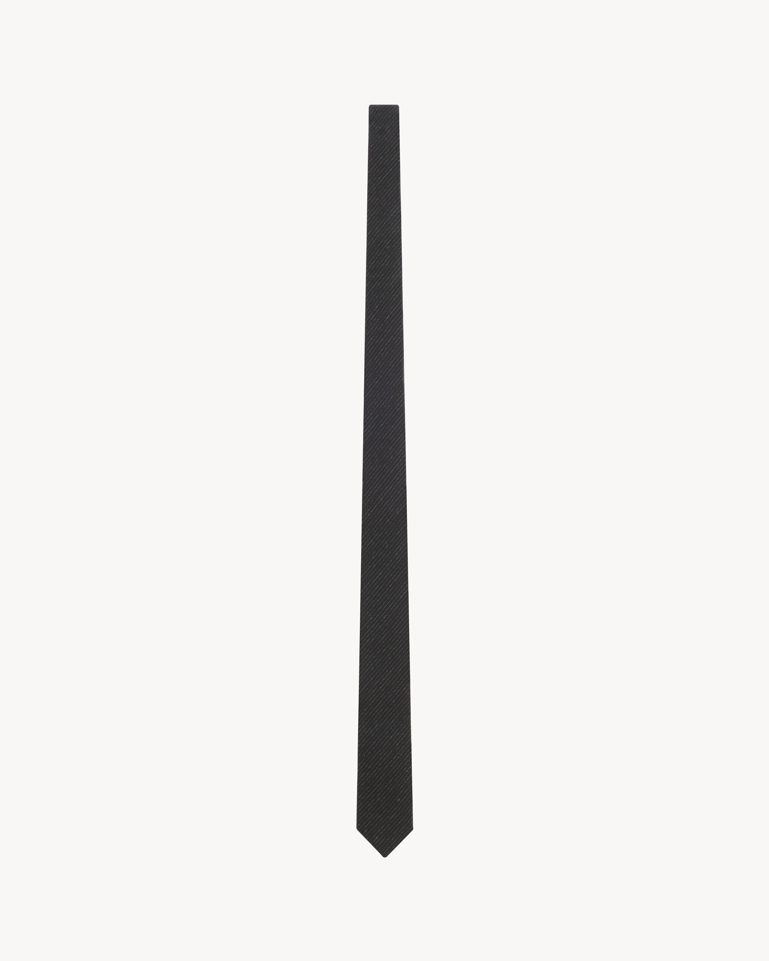 Saint Laurent Striped Tie In Silk And Viscose - Black - Men - L