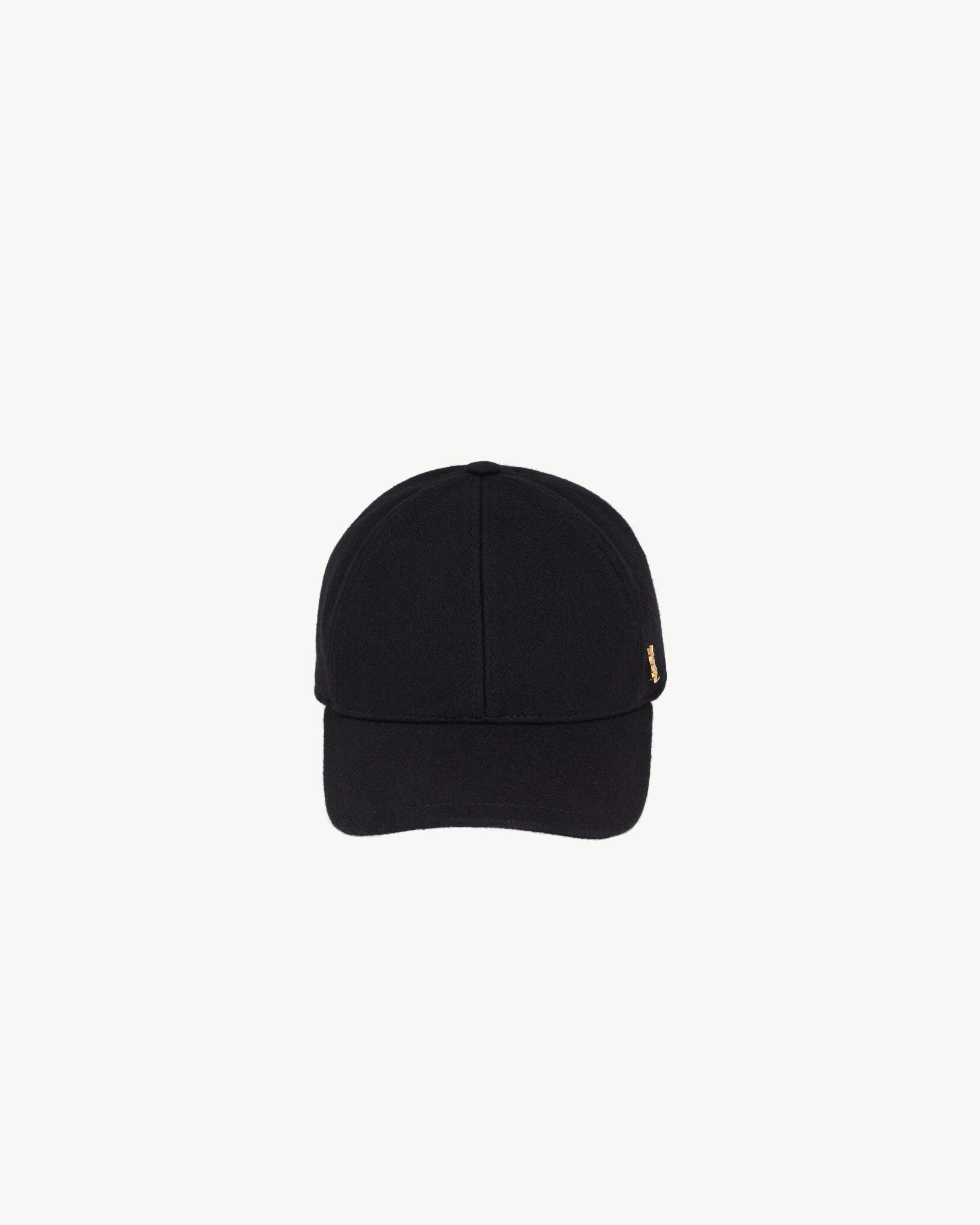 Saint Laurent Baseball Cap Cassandre In Felt - Black