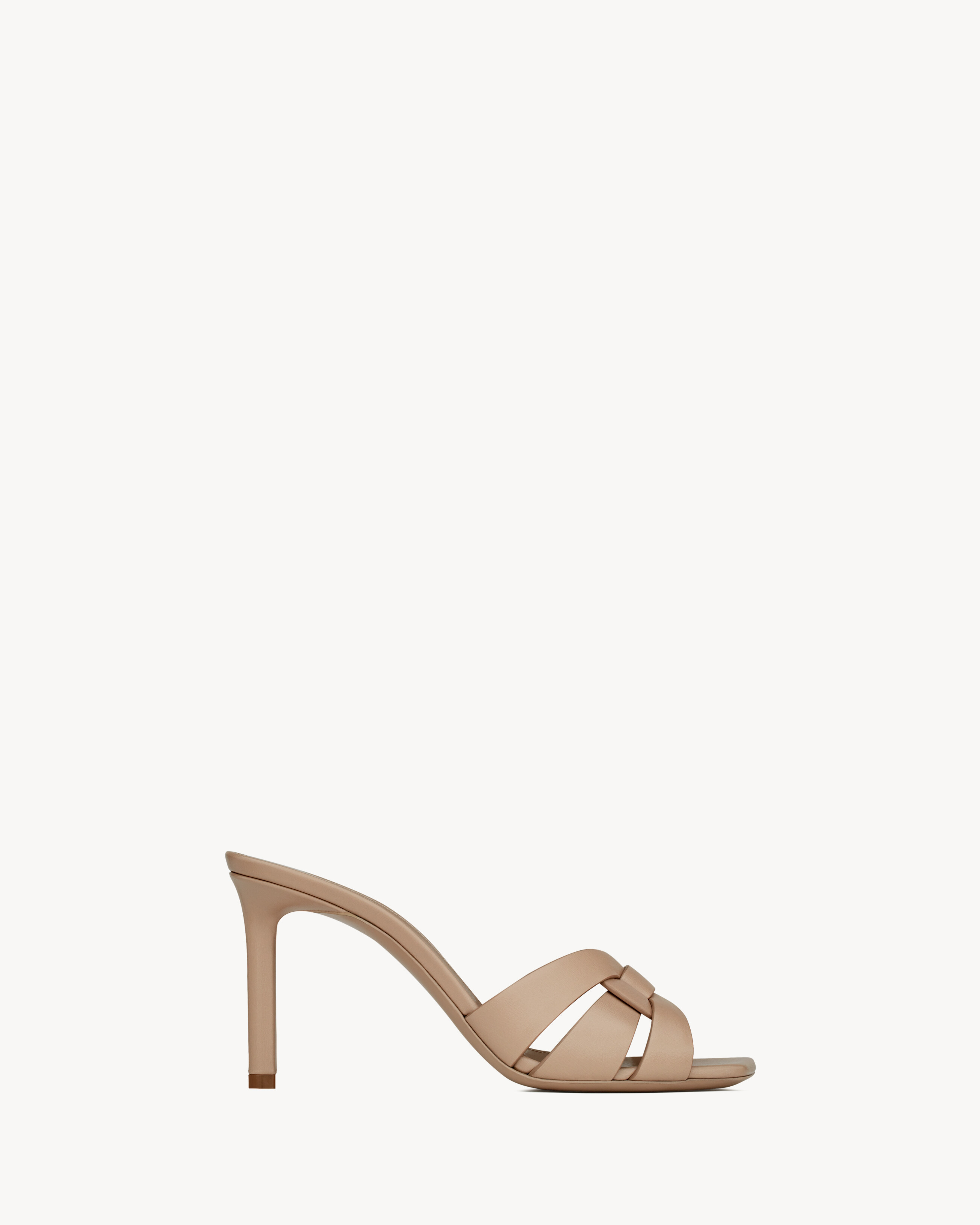 Saint Laurent Tribute Mules In Smooth Leather - Beige - Women - 39.5