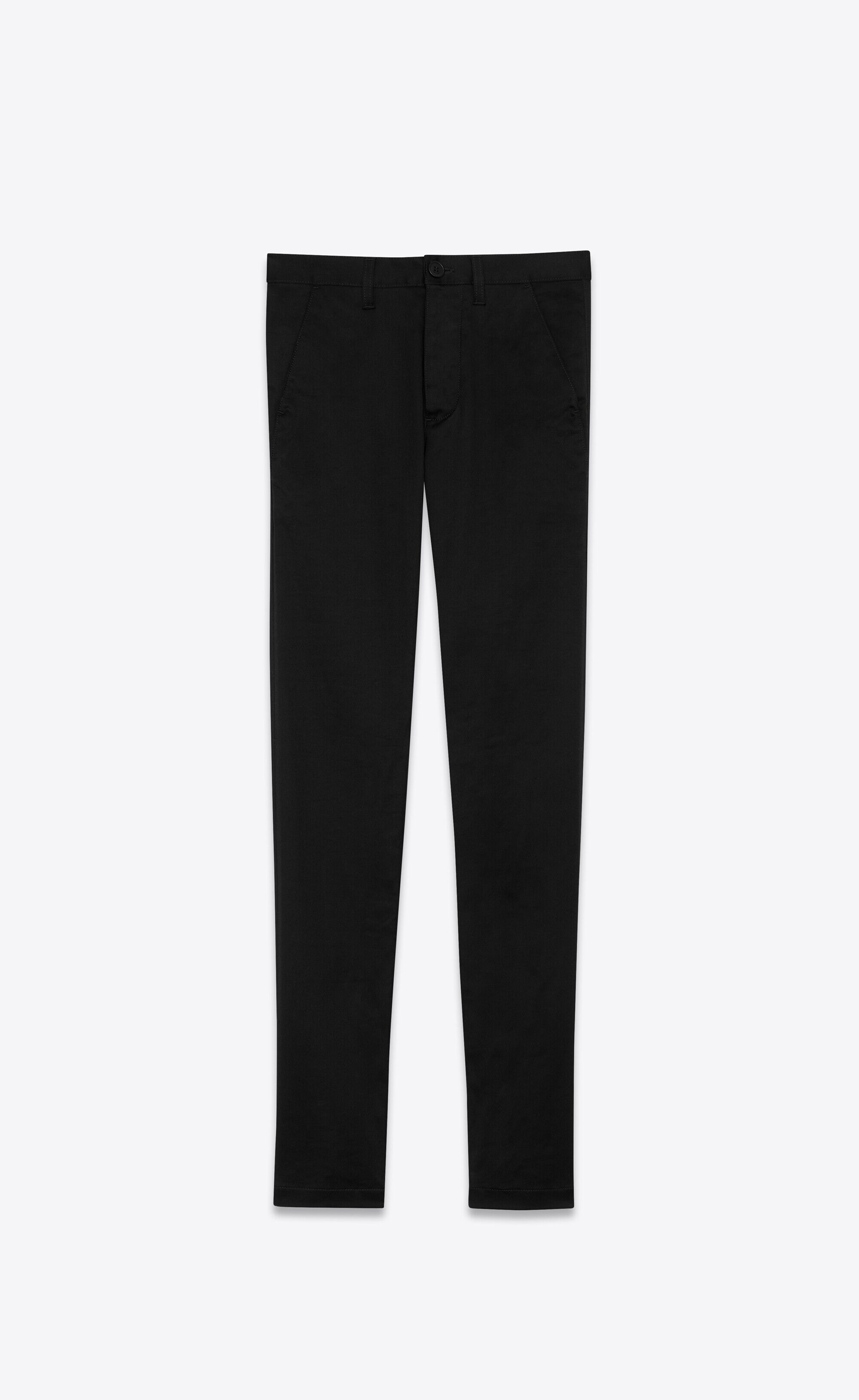 Saint Laurent Chino Pants In Stretch Gabardine - Black - Men - 27
