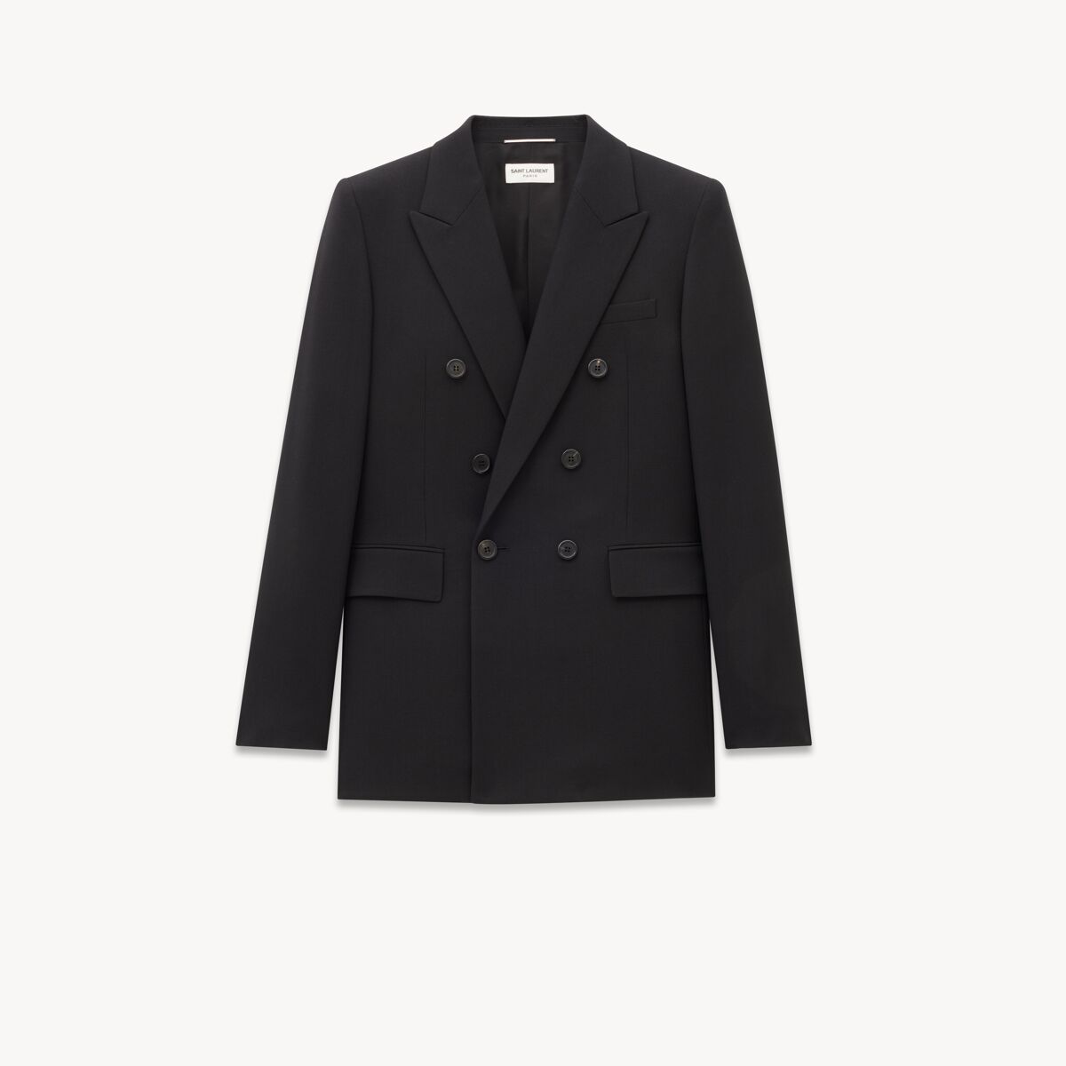 Saint Laurent Jacket In Wool Gabardine - Black - Men - 46