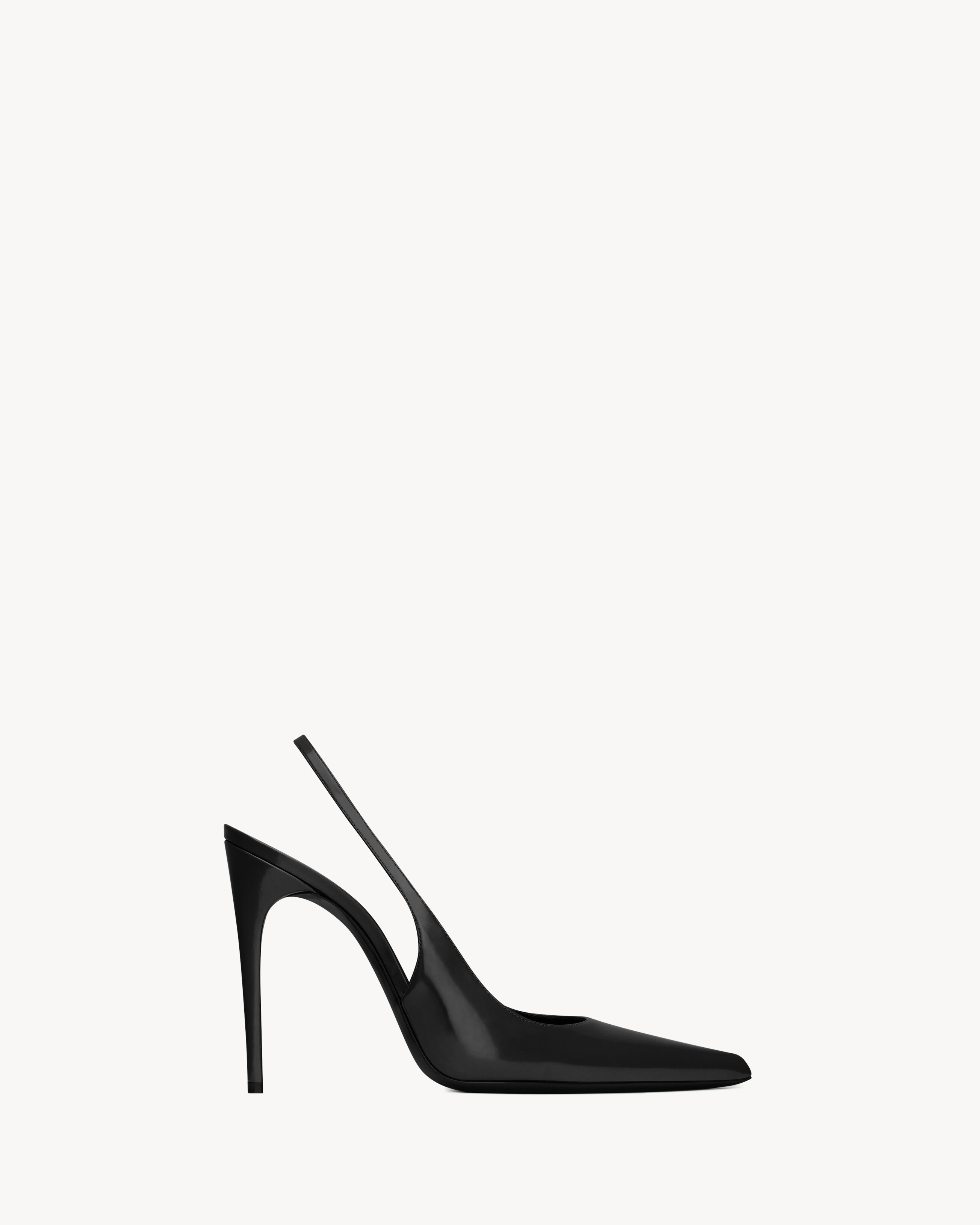 Saint Laurent Vendome Slingback Pumps In Glazed Leather - Black - Women - 4.5