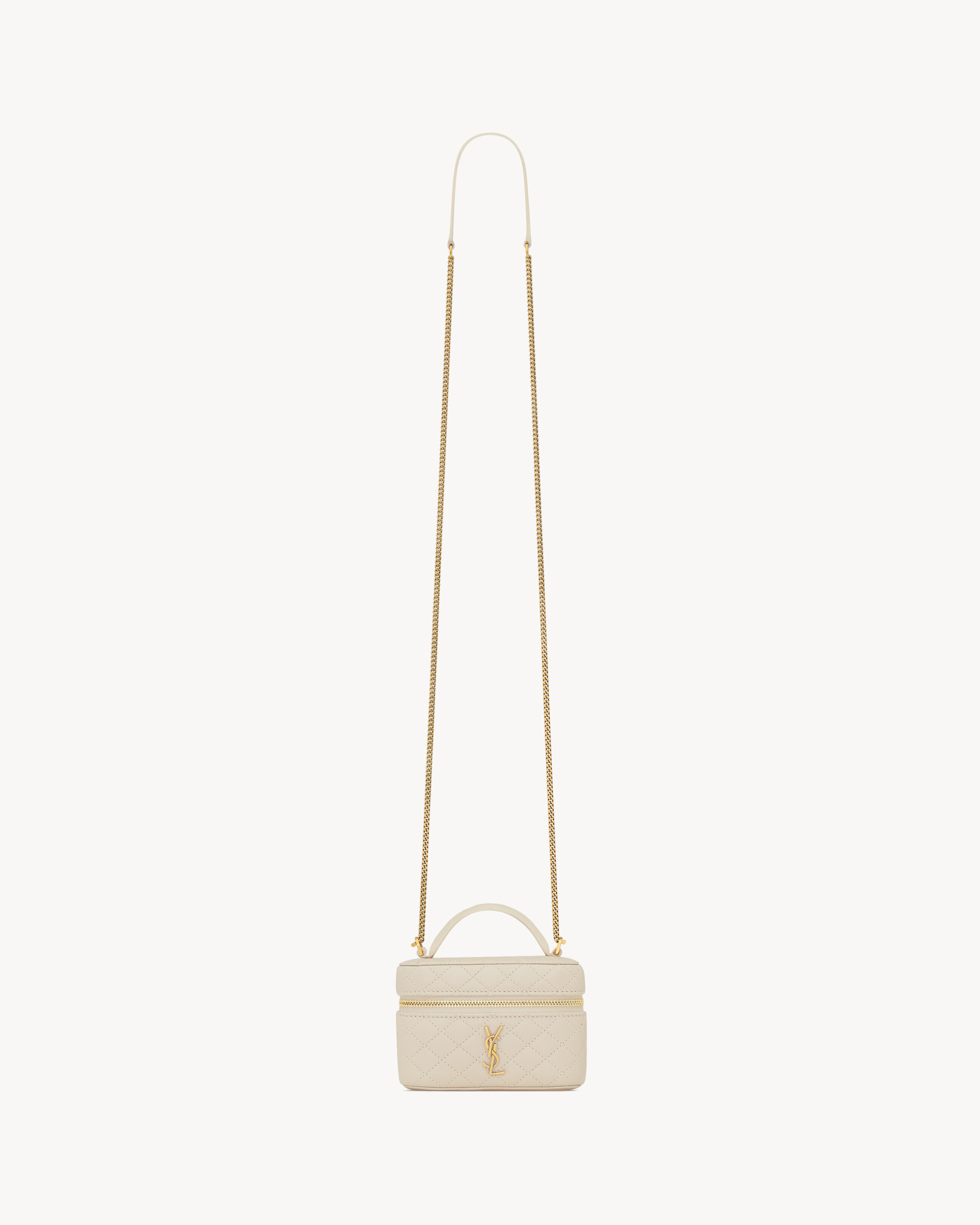 Saint Laurent Gaby Micro Vanity Bag In Lambskin - White - Women
