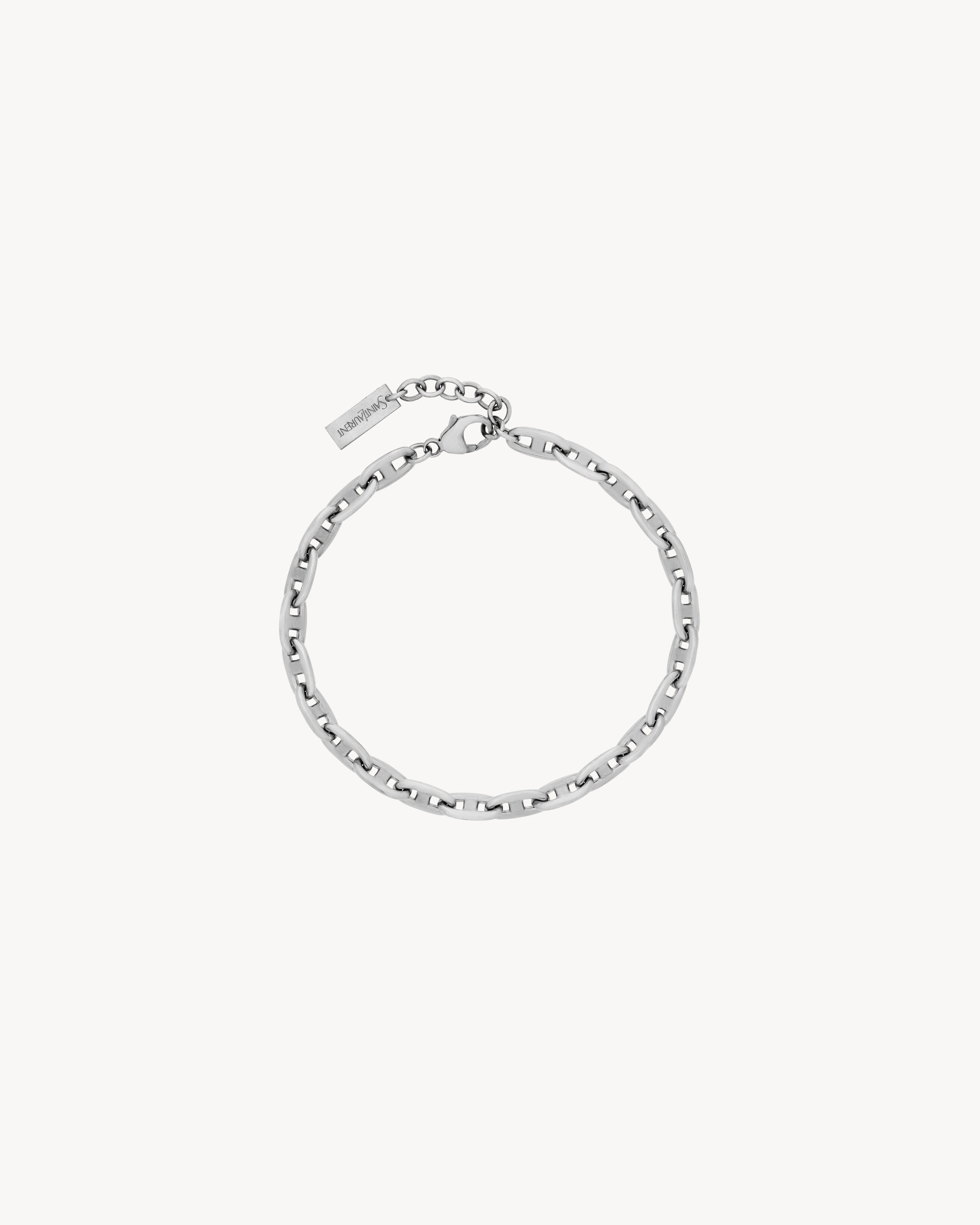 Saint Laurent Anchor-Chain Bracelet In Metal - Silver - Men - XL