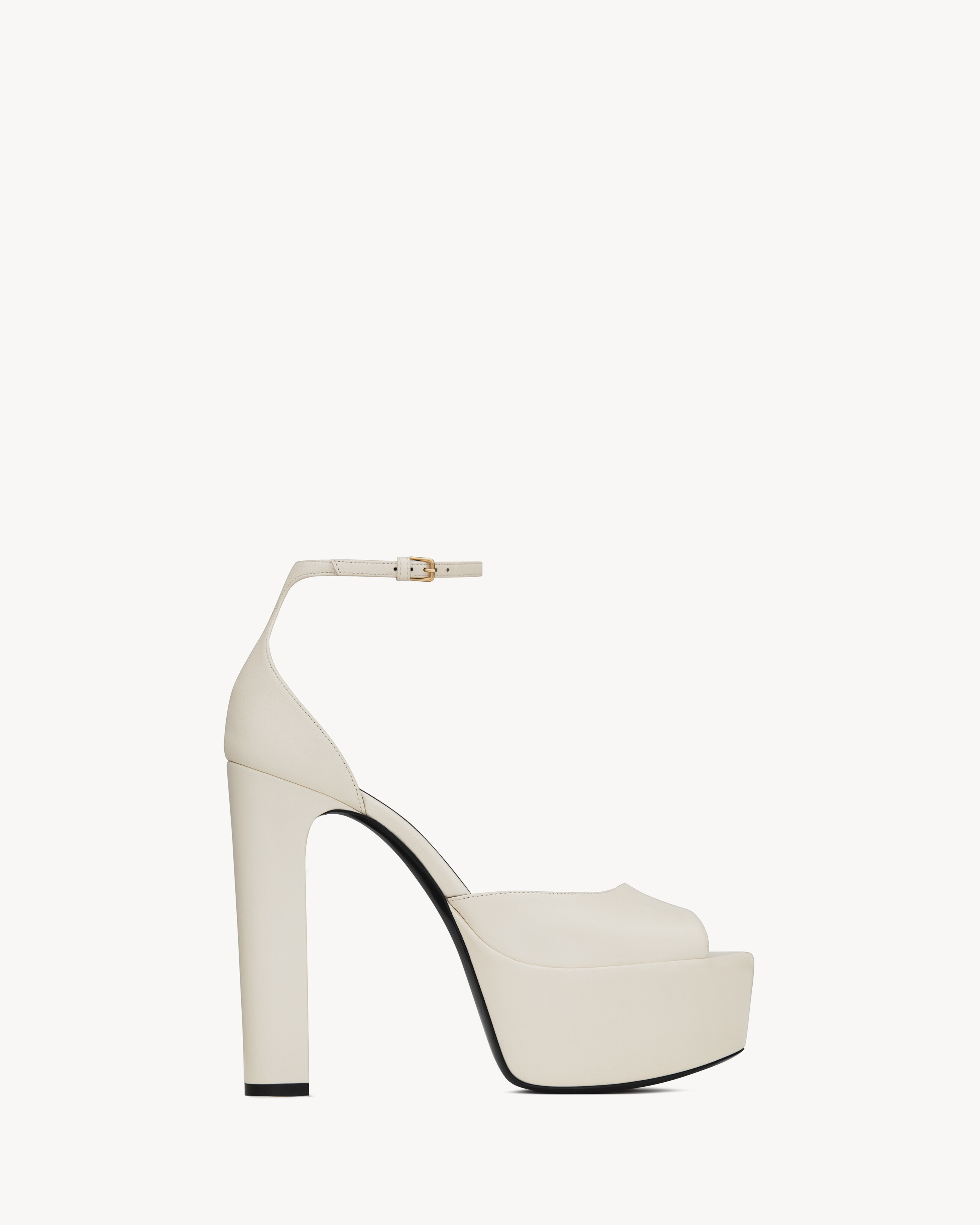 Saint Laurent Jodie Platform Sandals In Smooth Leather - White - Women - 38