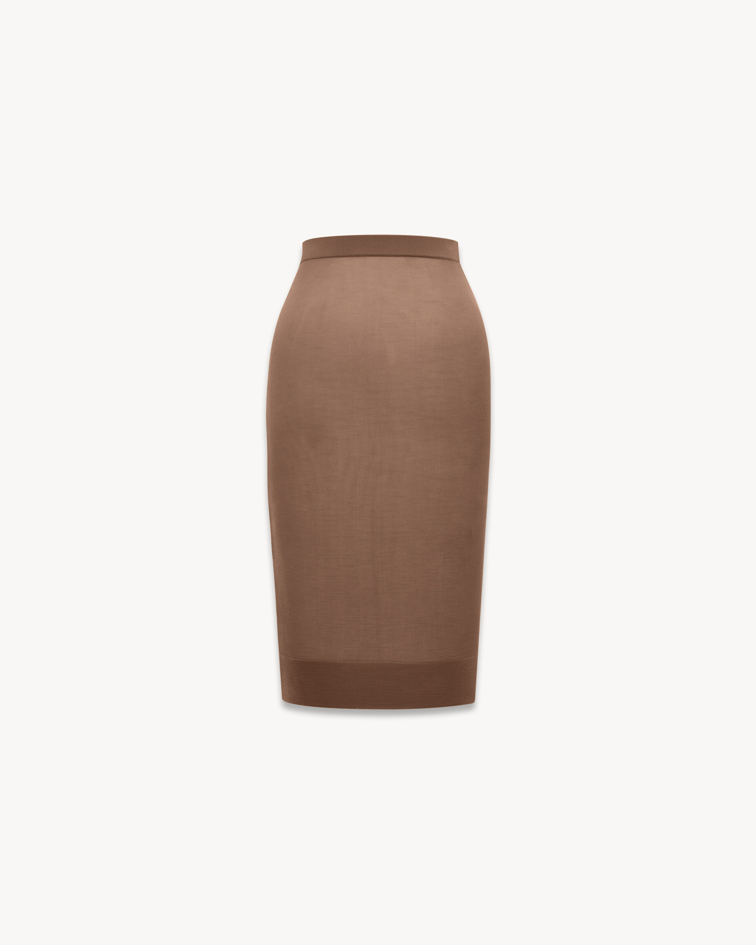 Saint Laurent Jupe Crayon En Maille - Ambre - Femme - L