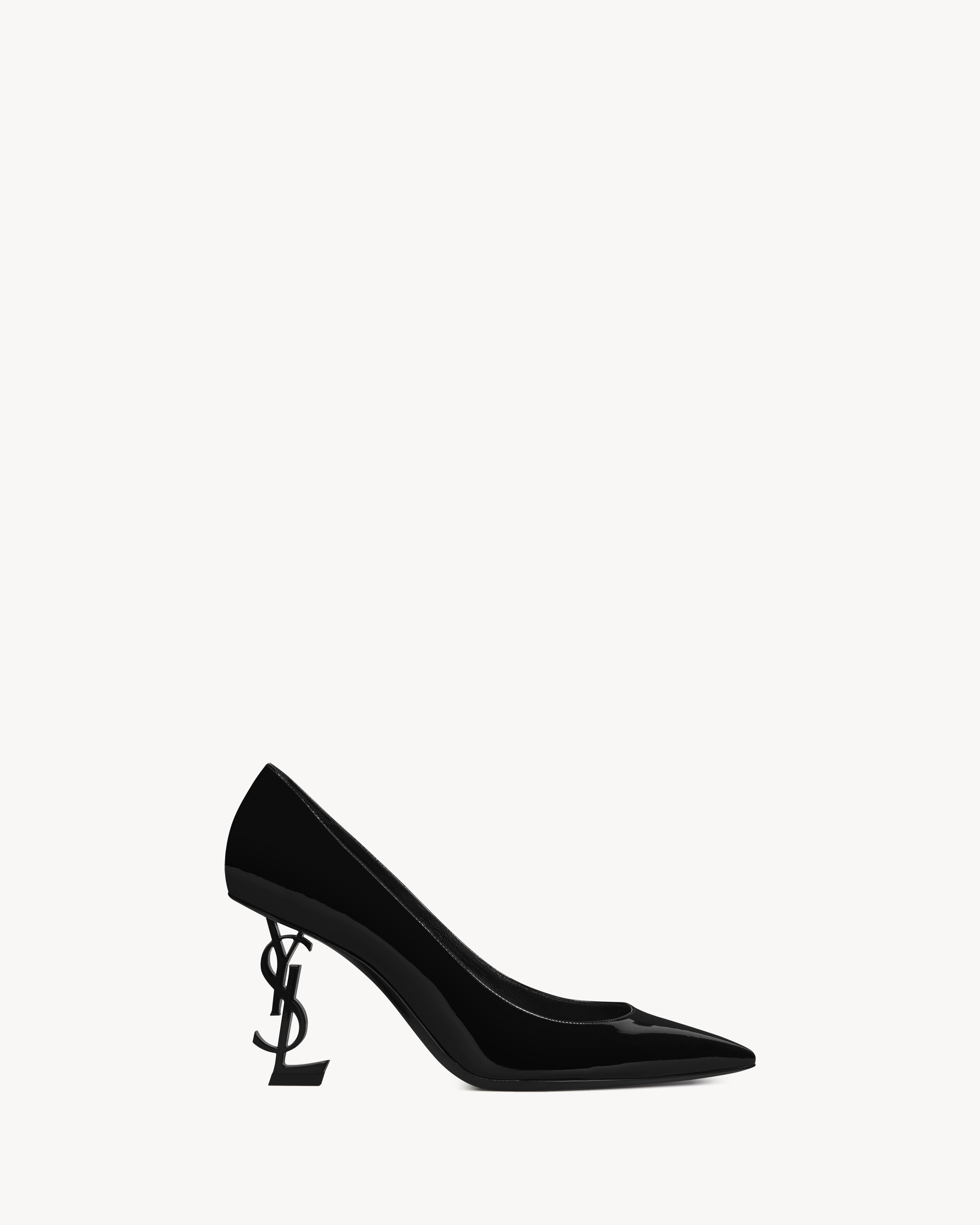 Saint Laurent - Zapatos De Salón Opyum De Charol Con Tacón Negro - Negro - Mujer - 40