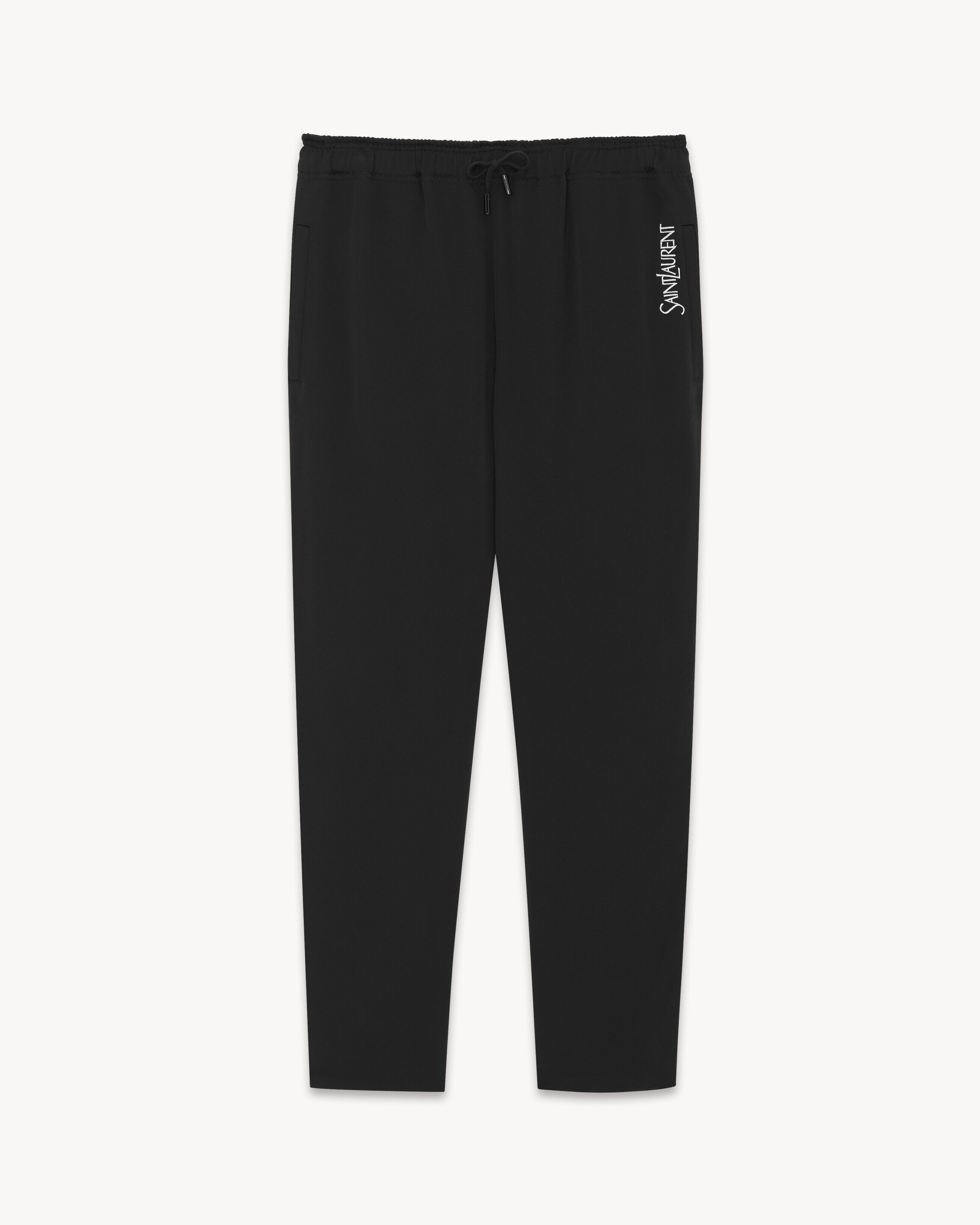 Saint Laurent Sweatpants In Crepe Satin - Black - Men - 44