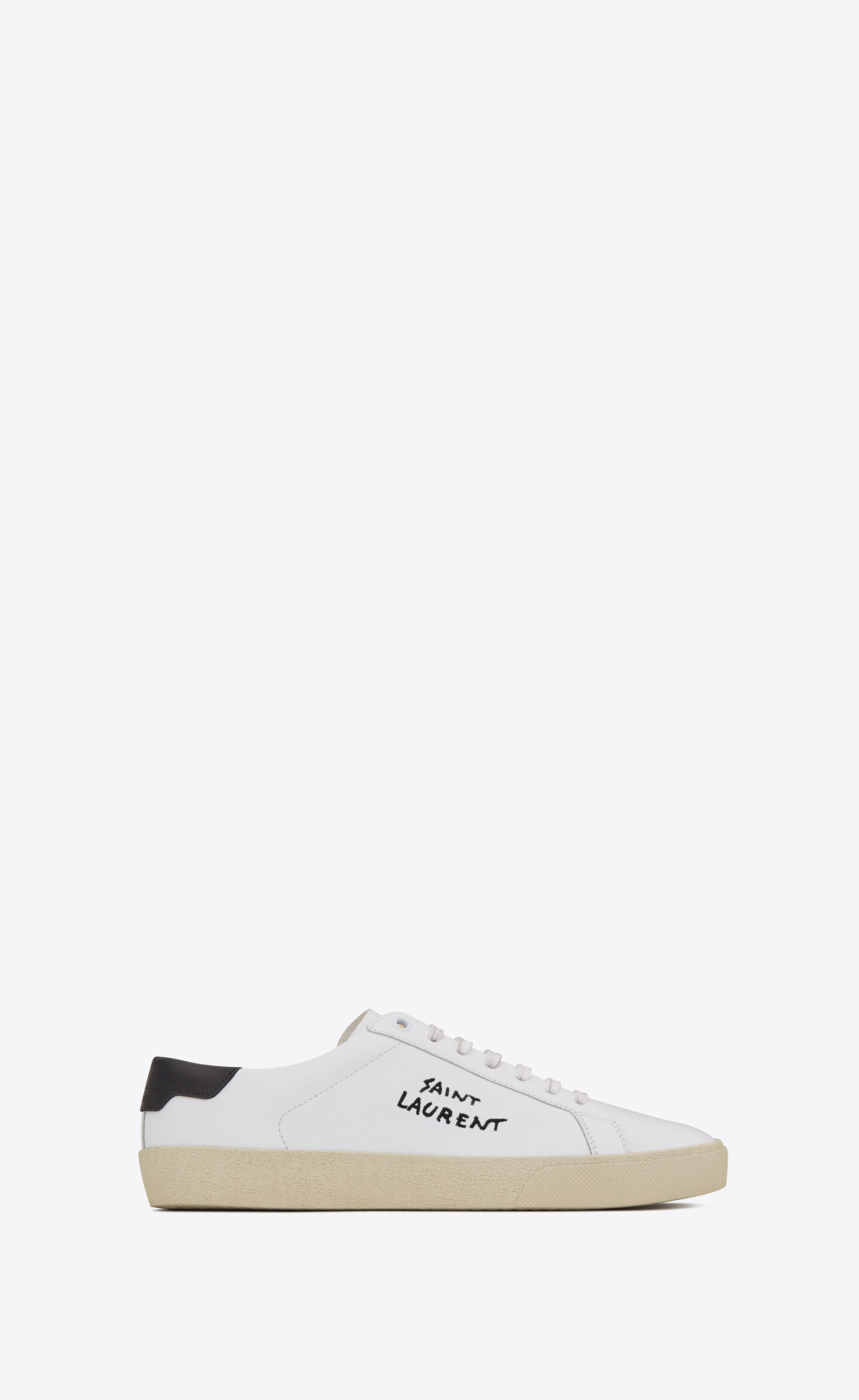 Saint Laurent Court Classic Sl/06 Embroidered Sneakers In Leather - White - Women - 34.5