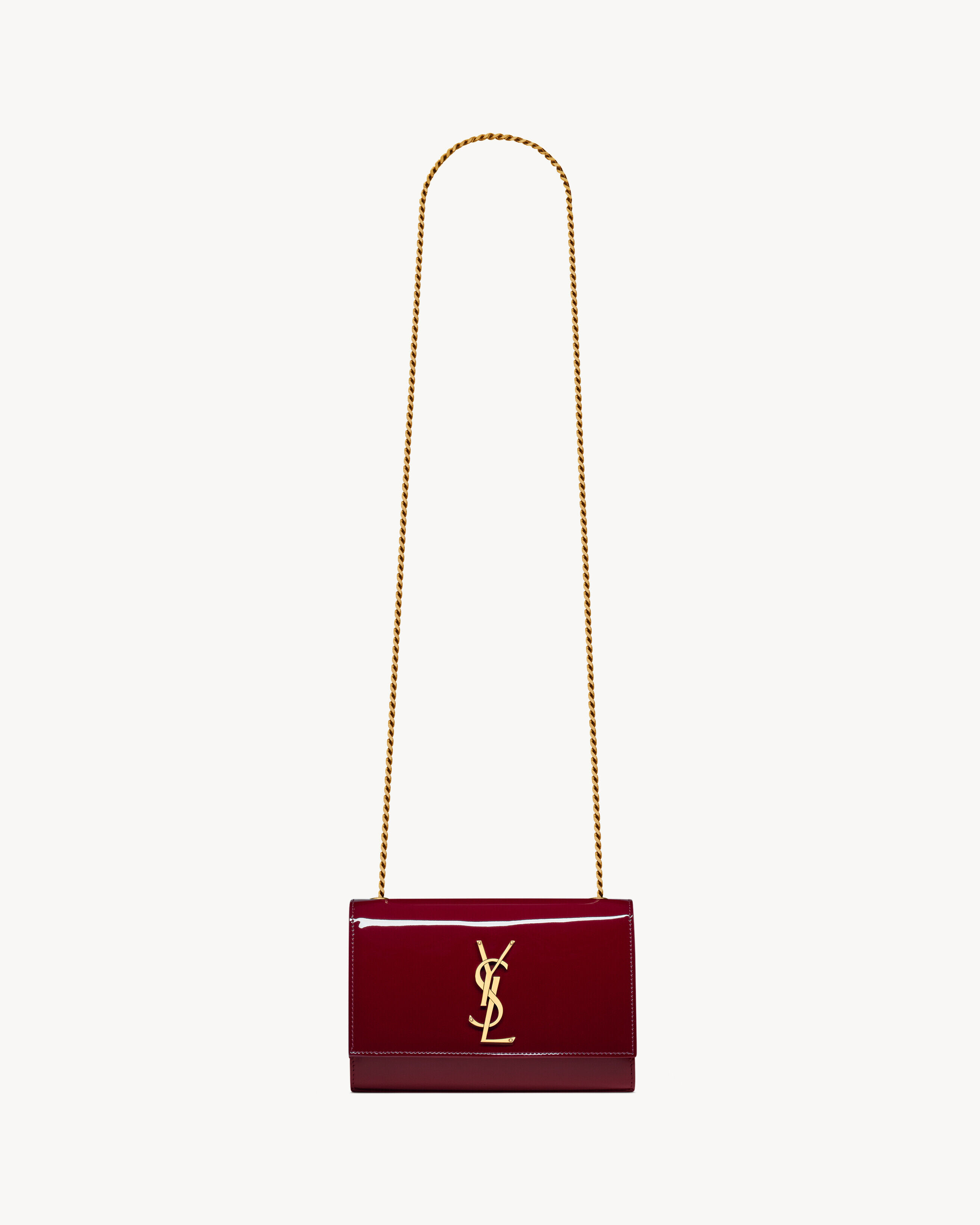 Saint Laurent Kate Small In Patent Leather - Red - Women