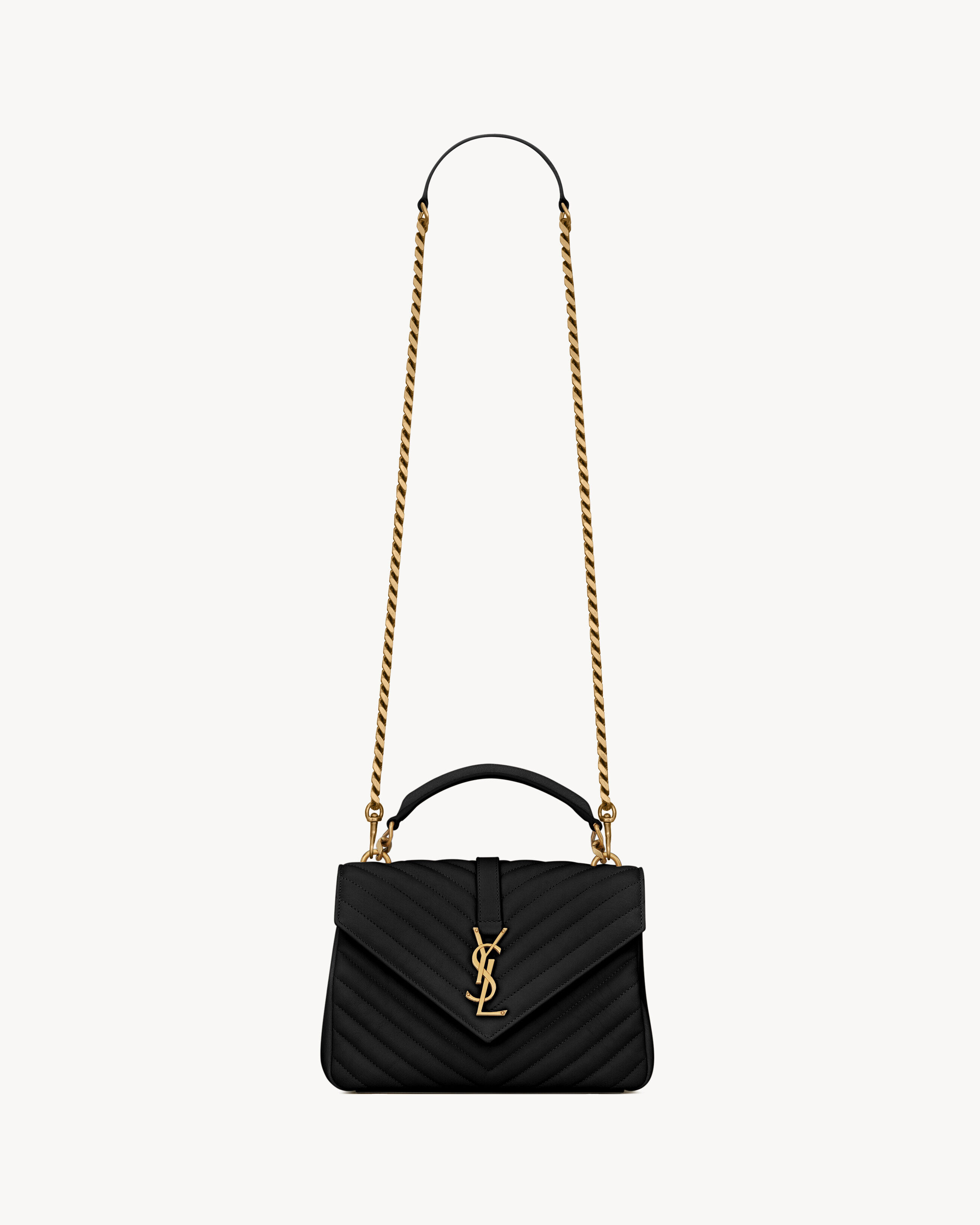 Saint Laurent College Medium In Quilted Leather - Black - Women