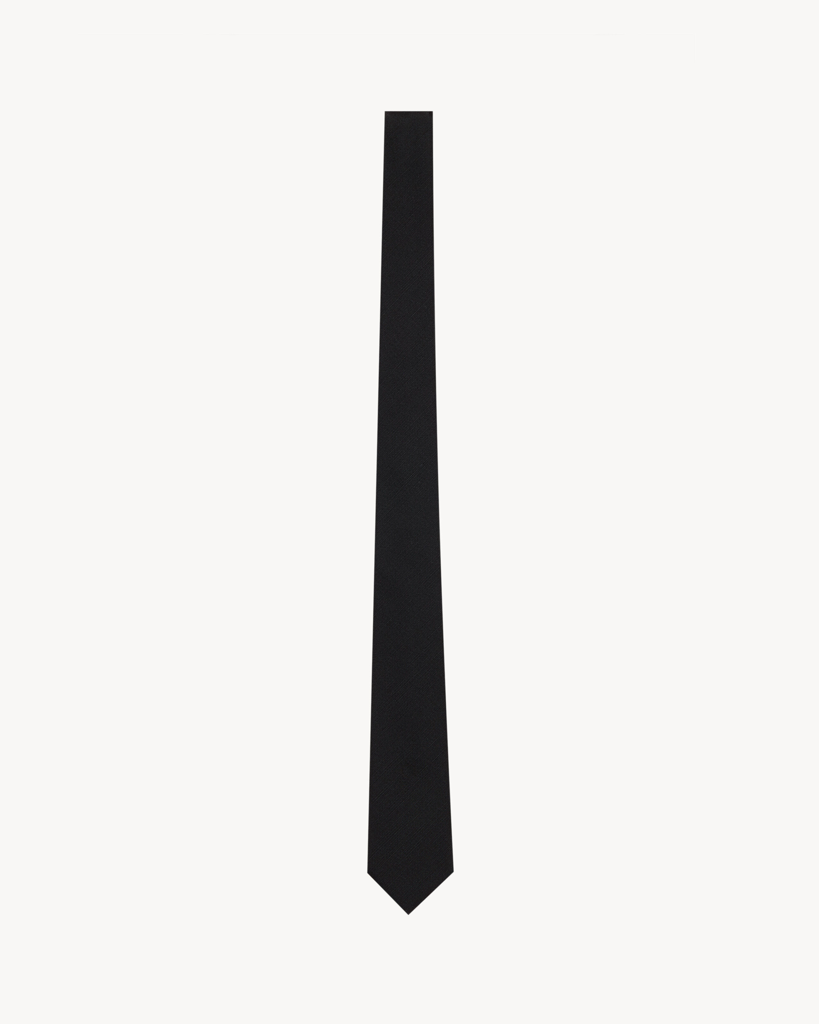 Saint Laurent - Corbata De Faya De Seda - Negro - Hombre - L