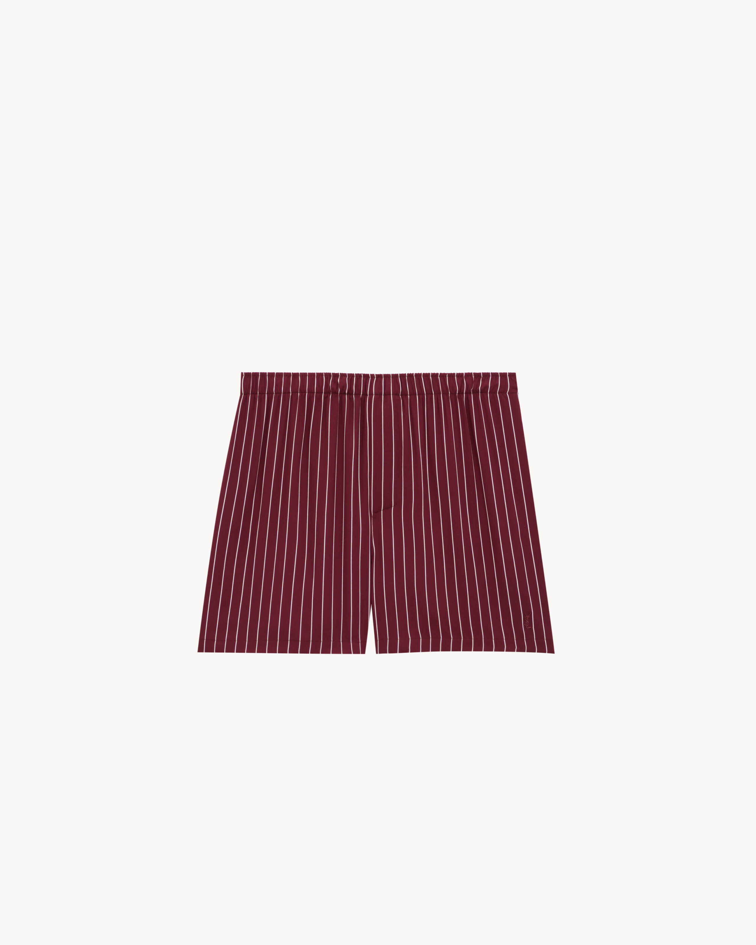 Saint Laurent Cassandre Striped Shorts - Red - Men - L
