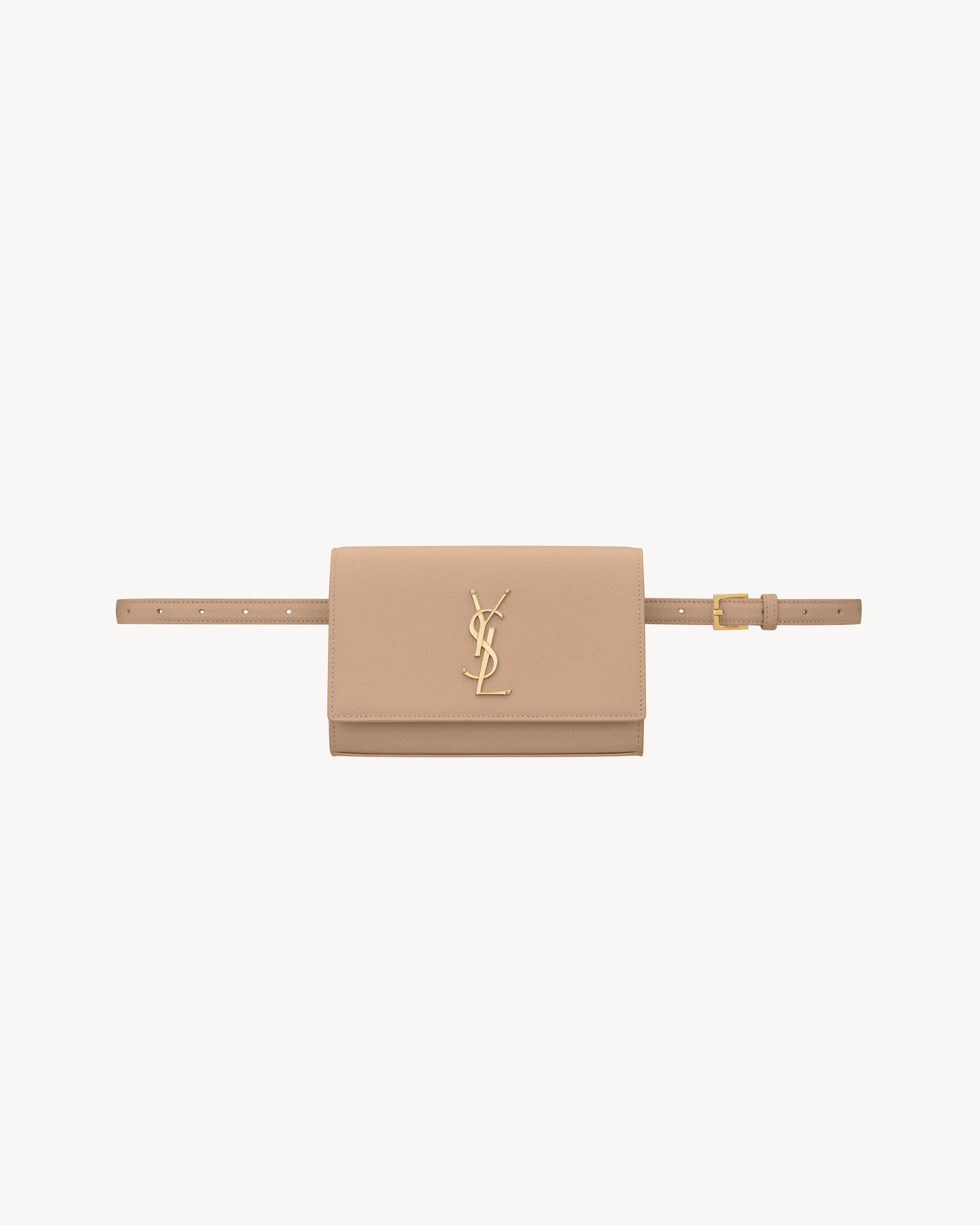 Saint Laurent Kate Belt Bag In Grain De Poudre-Embossed Leather - Beige - Women - 85