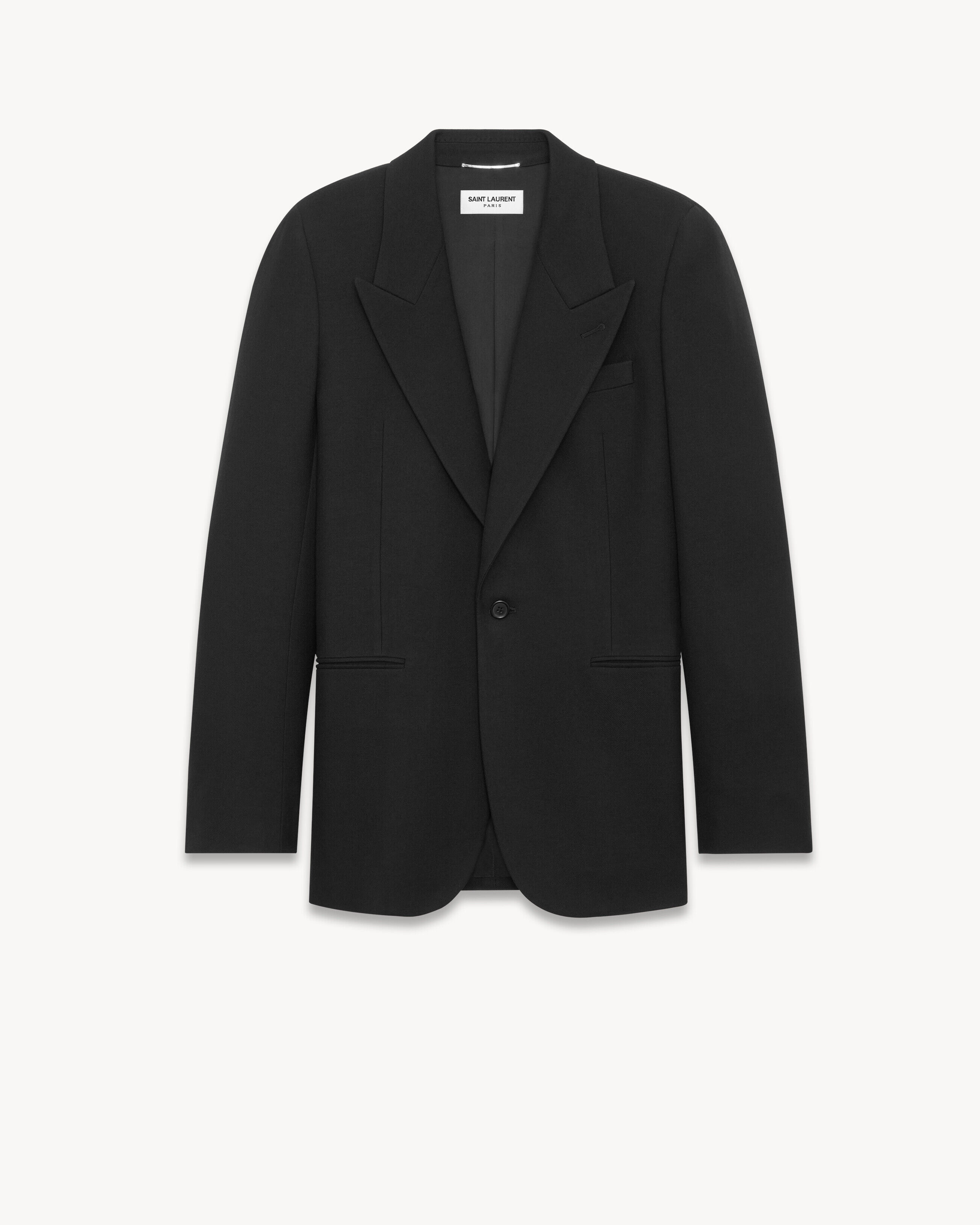 Saint Laurent - Chaqueta En Gabardina De Lana - Negro - Hombre - 52