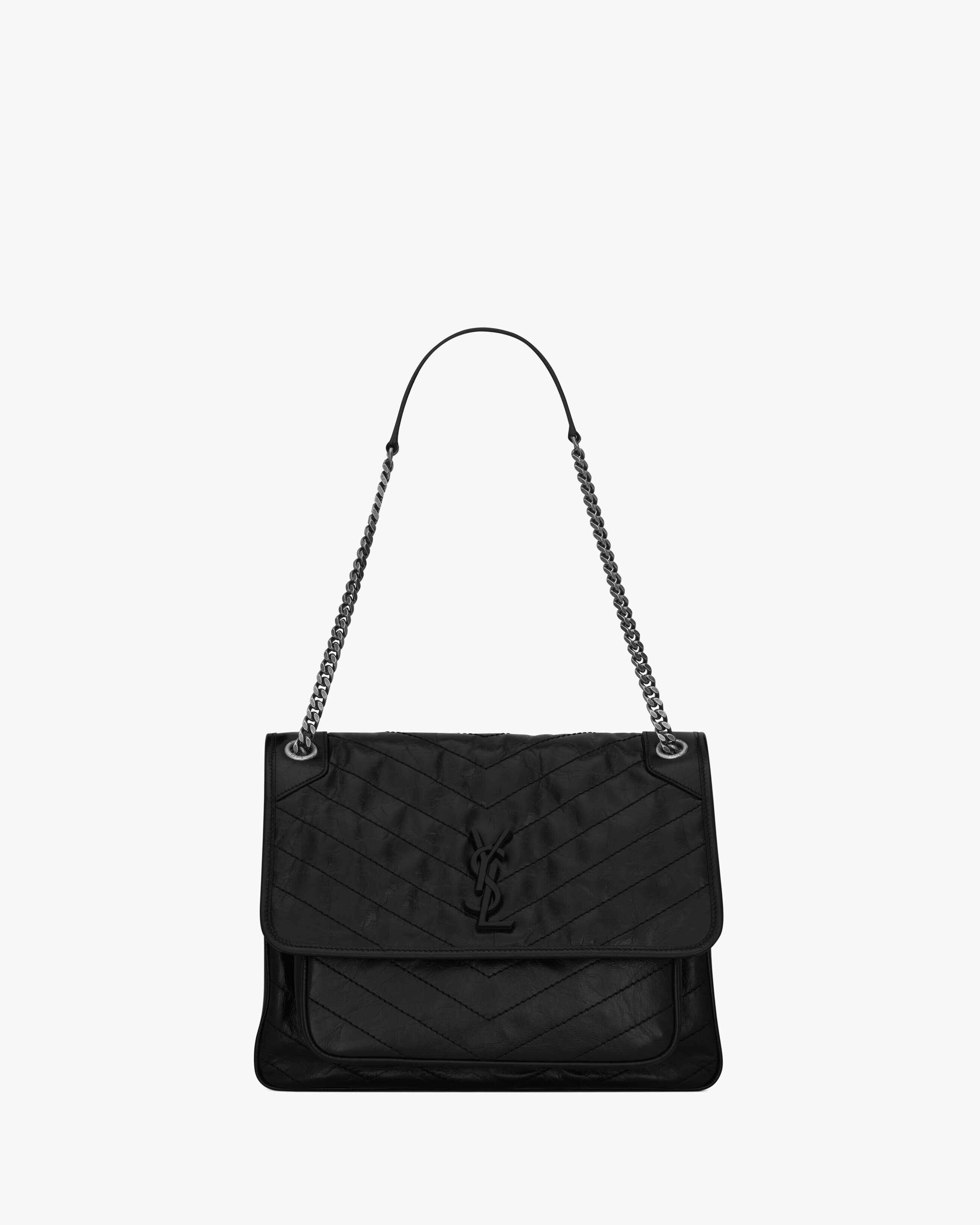 Saint Laurent Niki Large In Vintage Leather - Black - Women