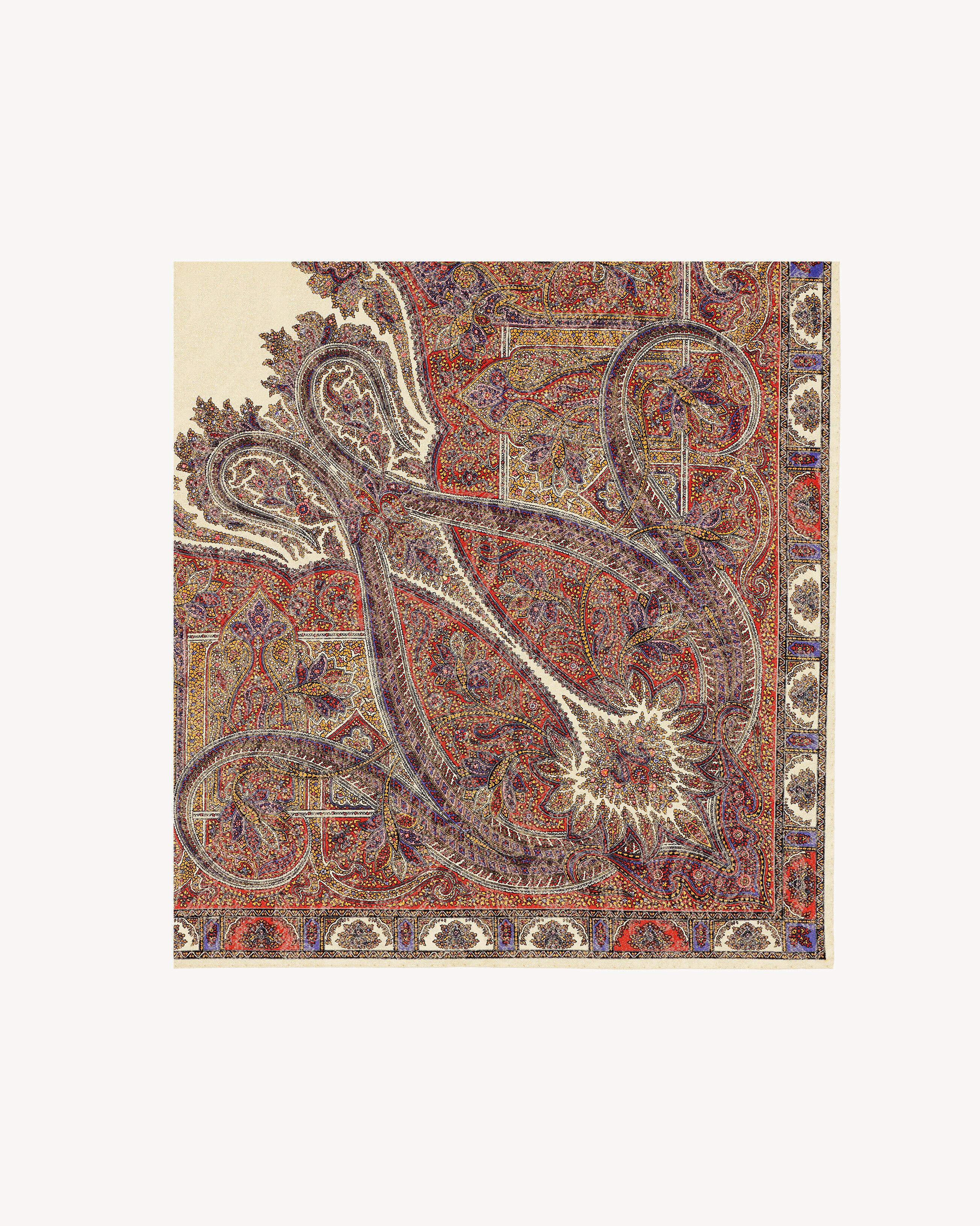 Saint Laurent Sciarpa Quadrata In Jacquard Paisley Vintage - Rosso - Donna