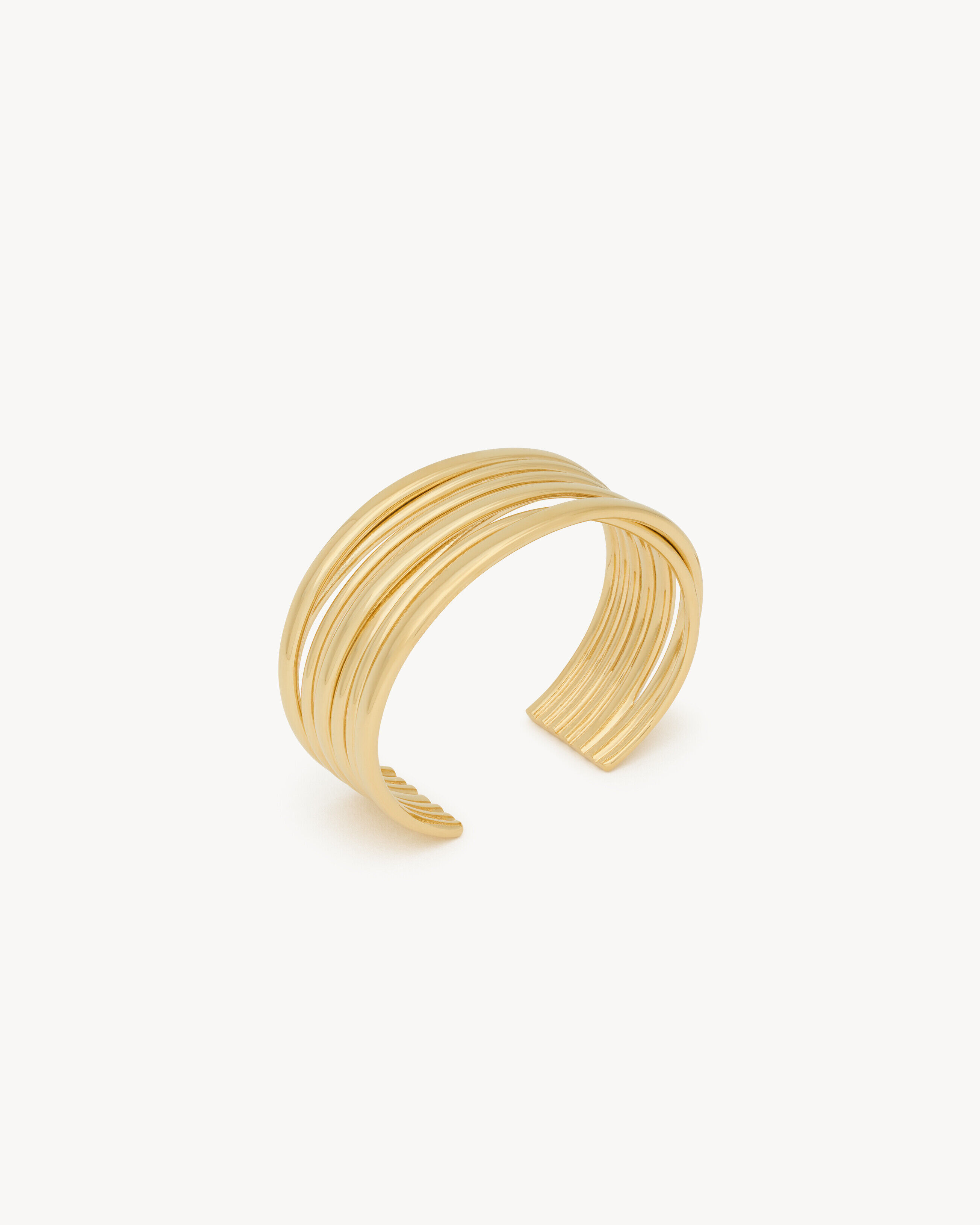 Saint Laurent Multi-Wire Cuff In Metal - Yellow/gold - Women - S