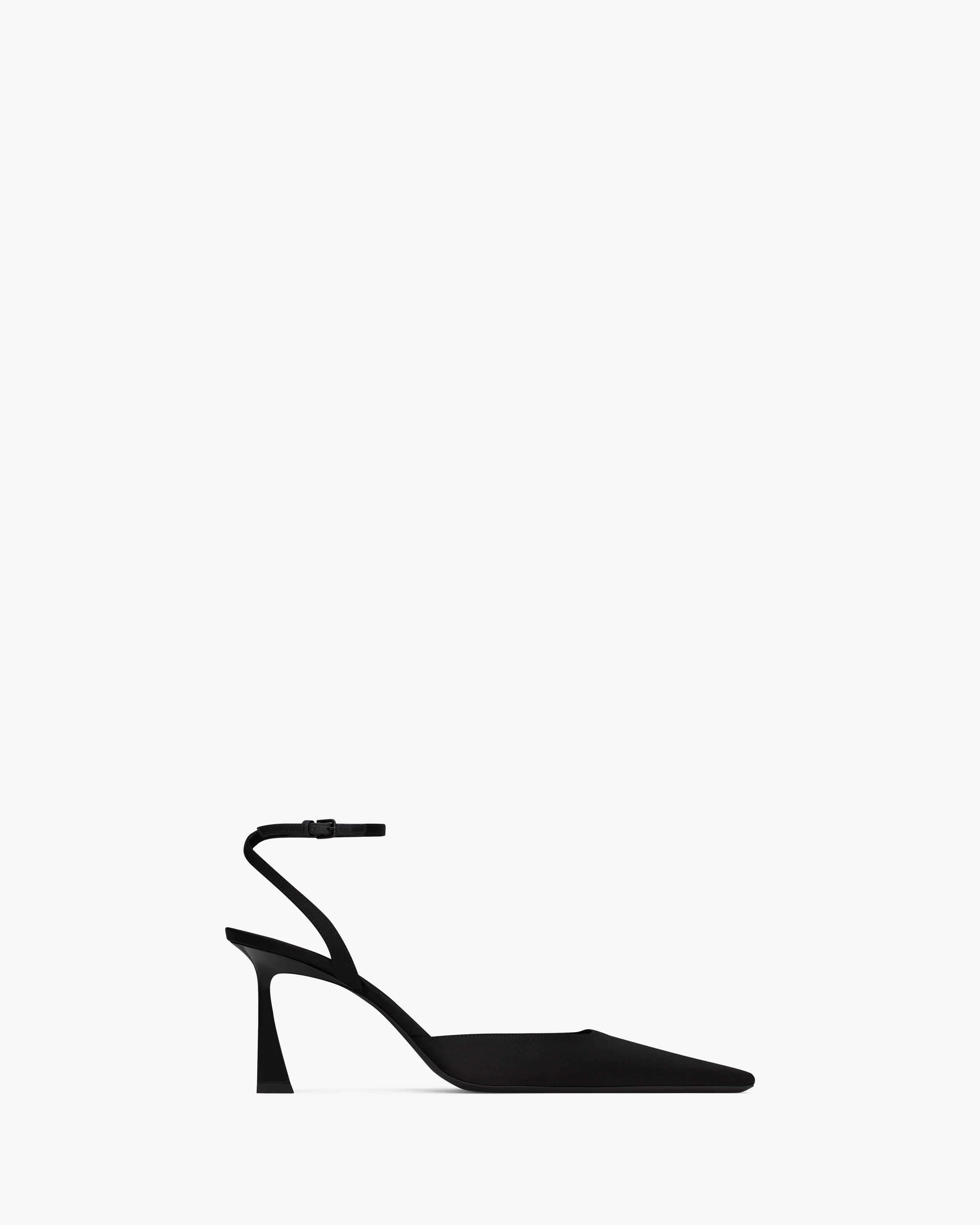 Saint Laurent Aimée Slingback Pumps In Satin Crepe - Black - Women - 37.5