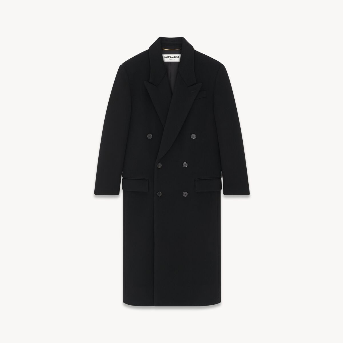 Saint Laurent Long Coat In Wool - Black - Women - 36