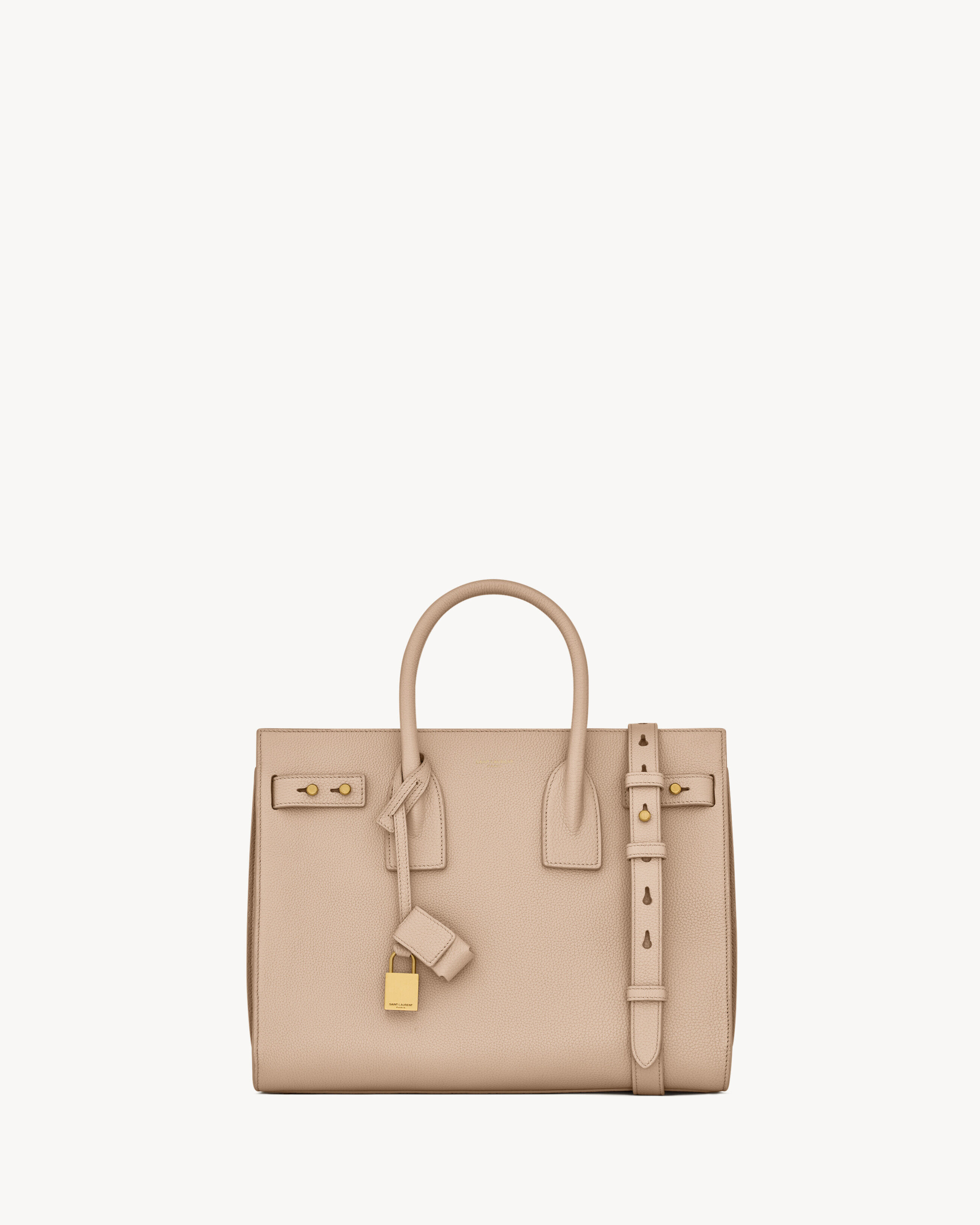 Saint Laurent Sac De Jour In Supple Grained Leather - Small - Beige - Women