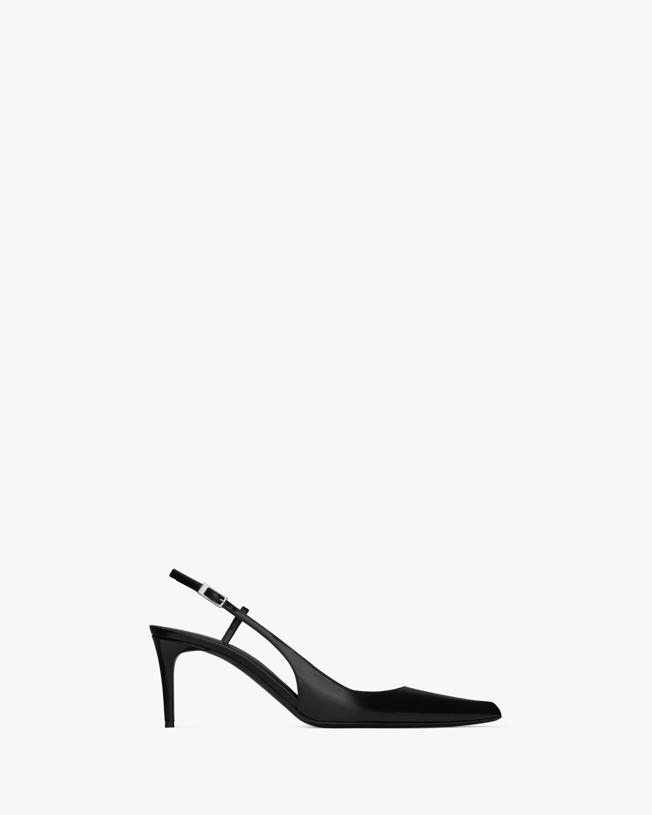 Saint Laurent Vendome Slingback Pumps In Glazed Leather - Black - Women - 41.5