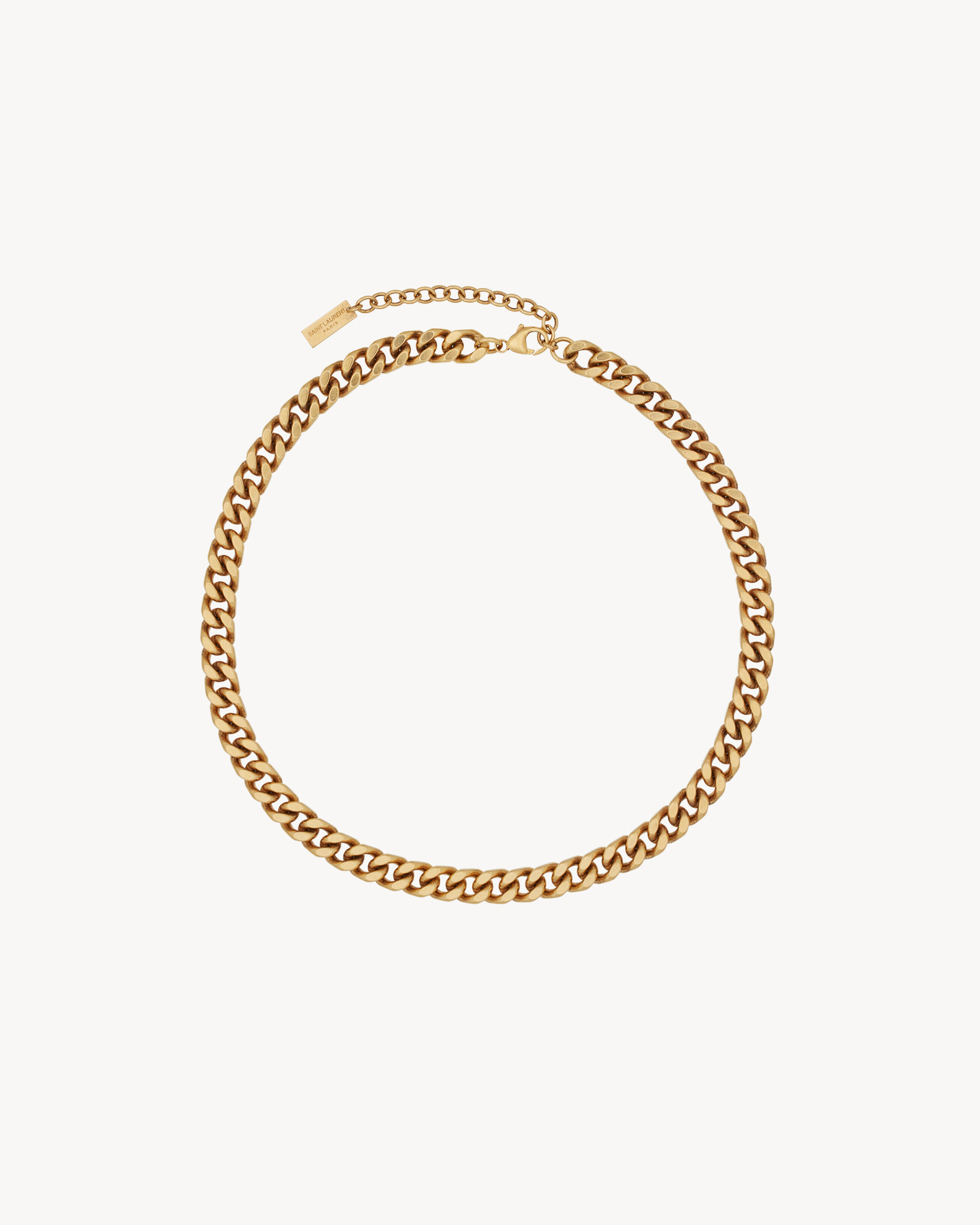Saint Laurent Medium Curb Chain Necklace In Metal - Yellow/gold - Women