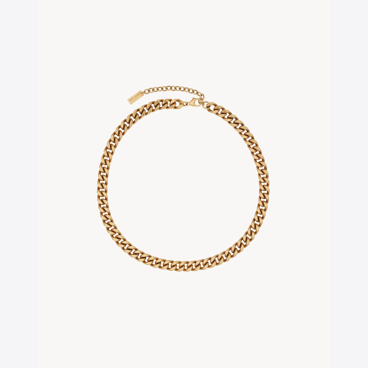 Saint Laurent Medium Curb Chain Necklace In Metal - Yellow/gold - Women