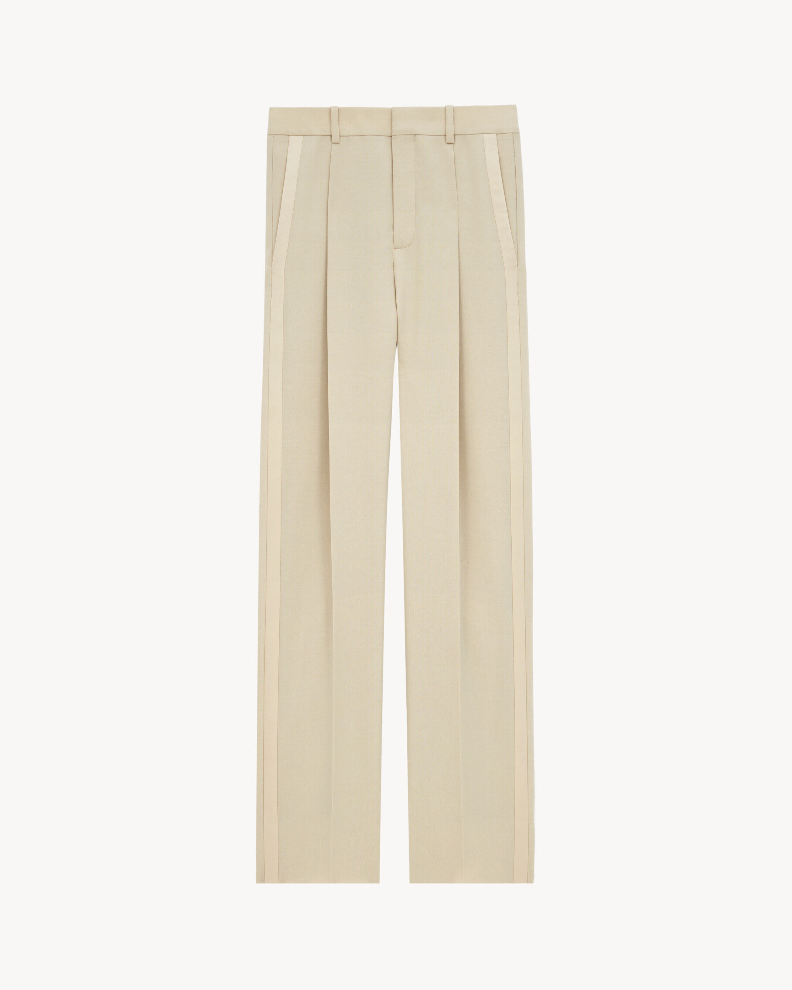 Saint Laurent High-Waisted Pants In Light Wool - Beige - Men - 42