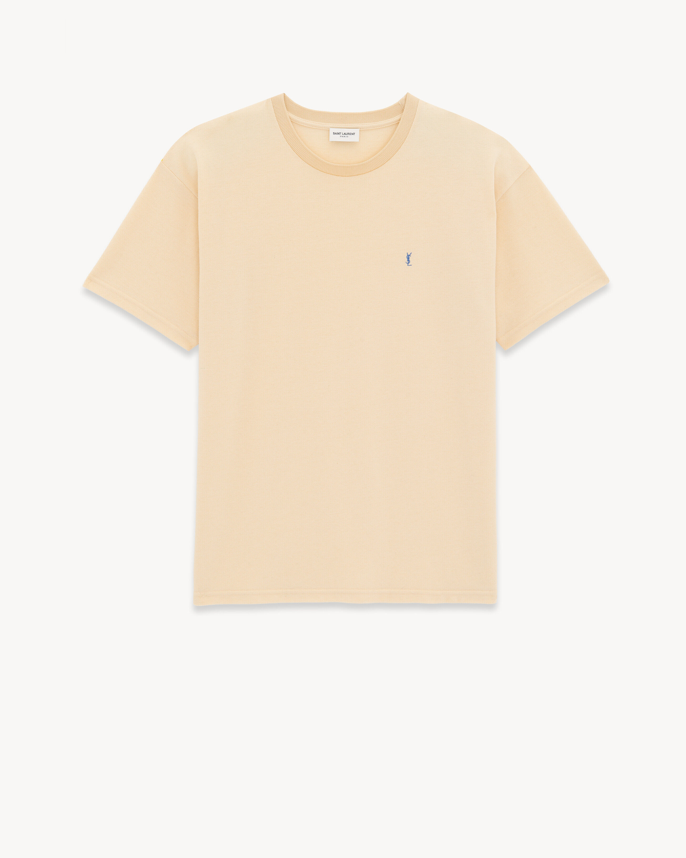 Saint Laurent Cassandre T-Shirt In Piqué - Yellow - Men - XS