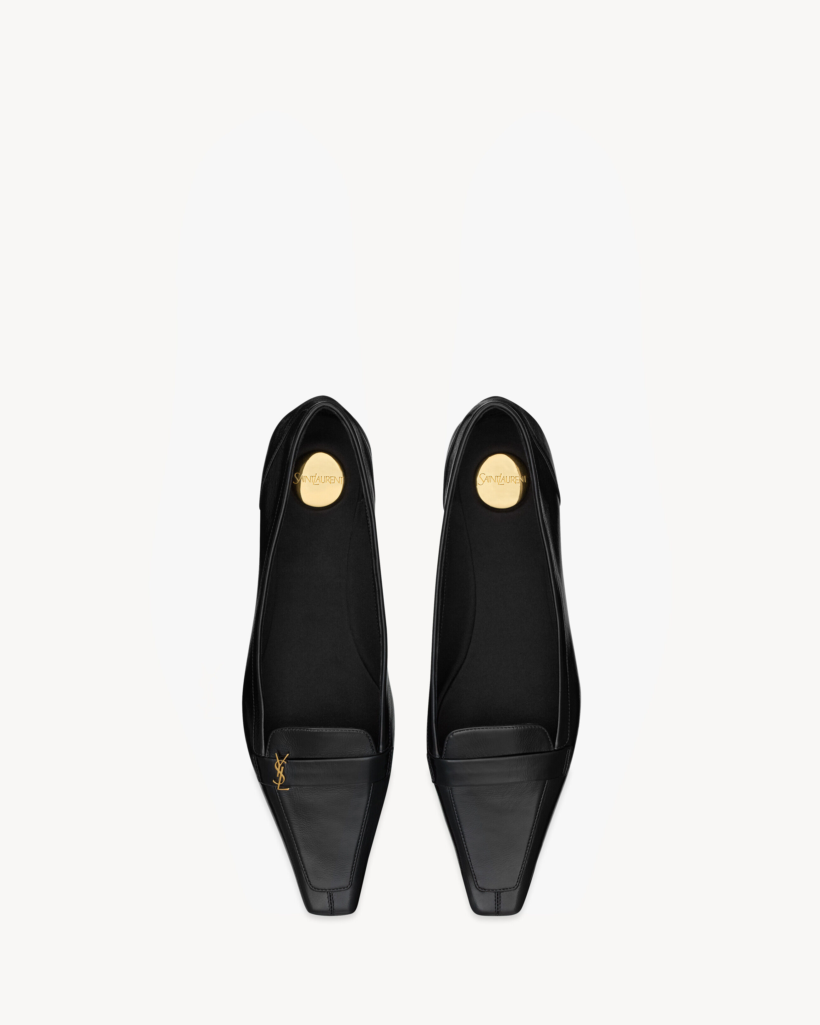 Saint Laurent Poppy Ballerinas In Smooth Leather - Black - Women - 41