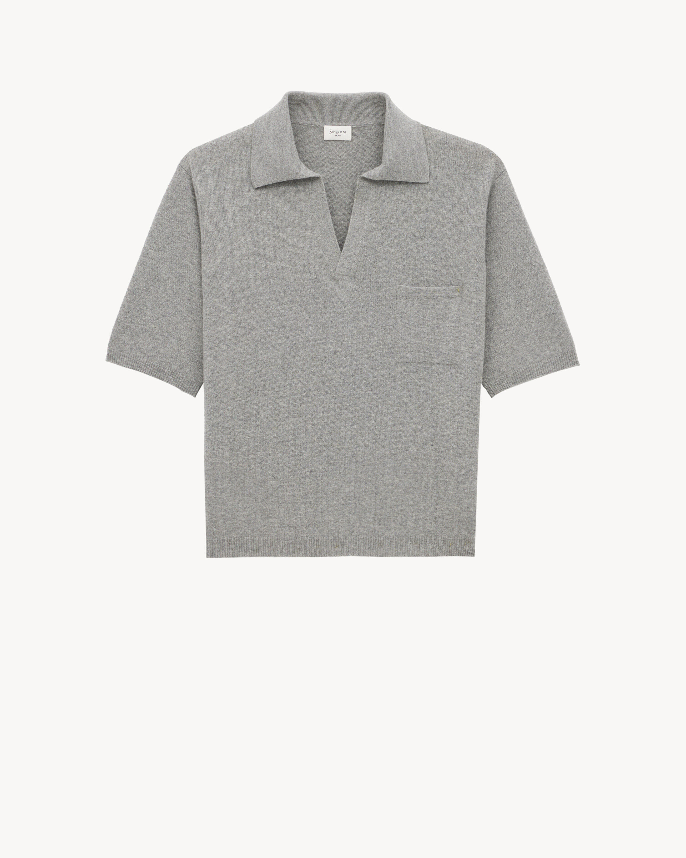 Saint Laurent Polo Shirt In Wool - Grey - Men - XXL