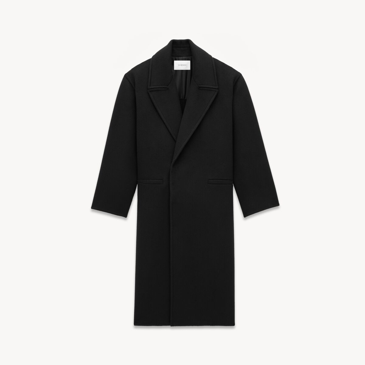 Saint Laurent Oversized Coat In Brushed Cashmere And Wool - Black - Women - 38