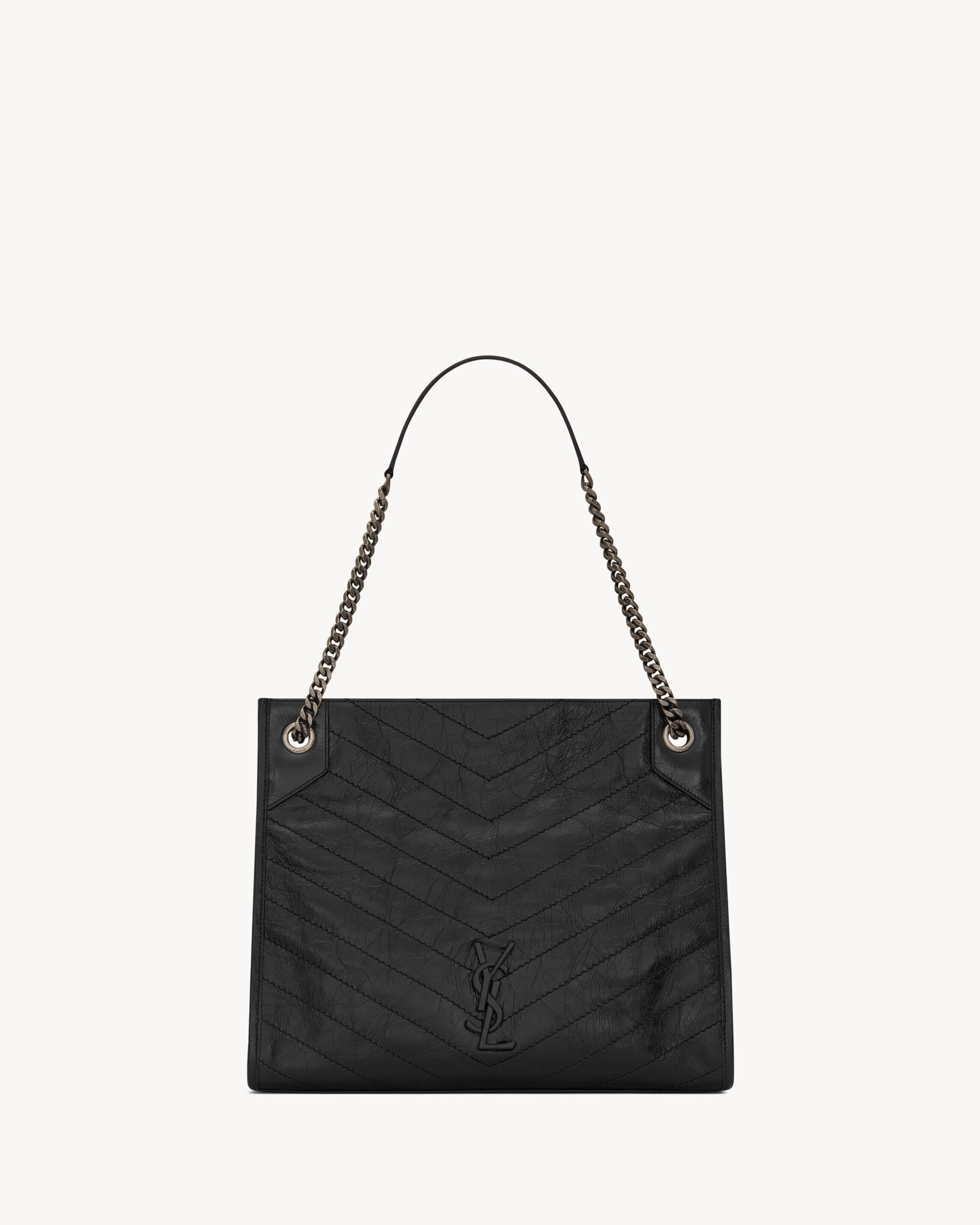 Saint Laurent Bolso Shopper Niki De Piel Vintage - Negro - Mujer