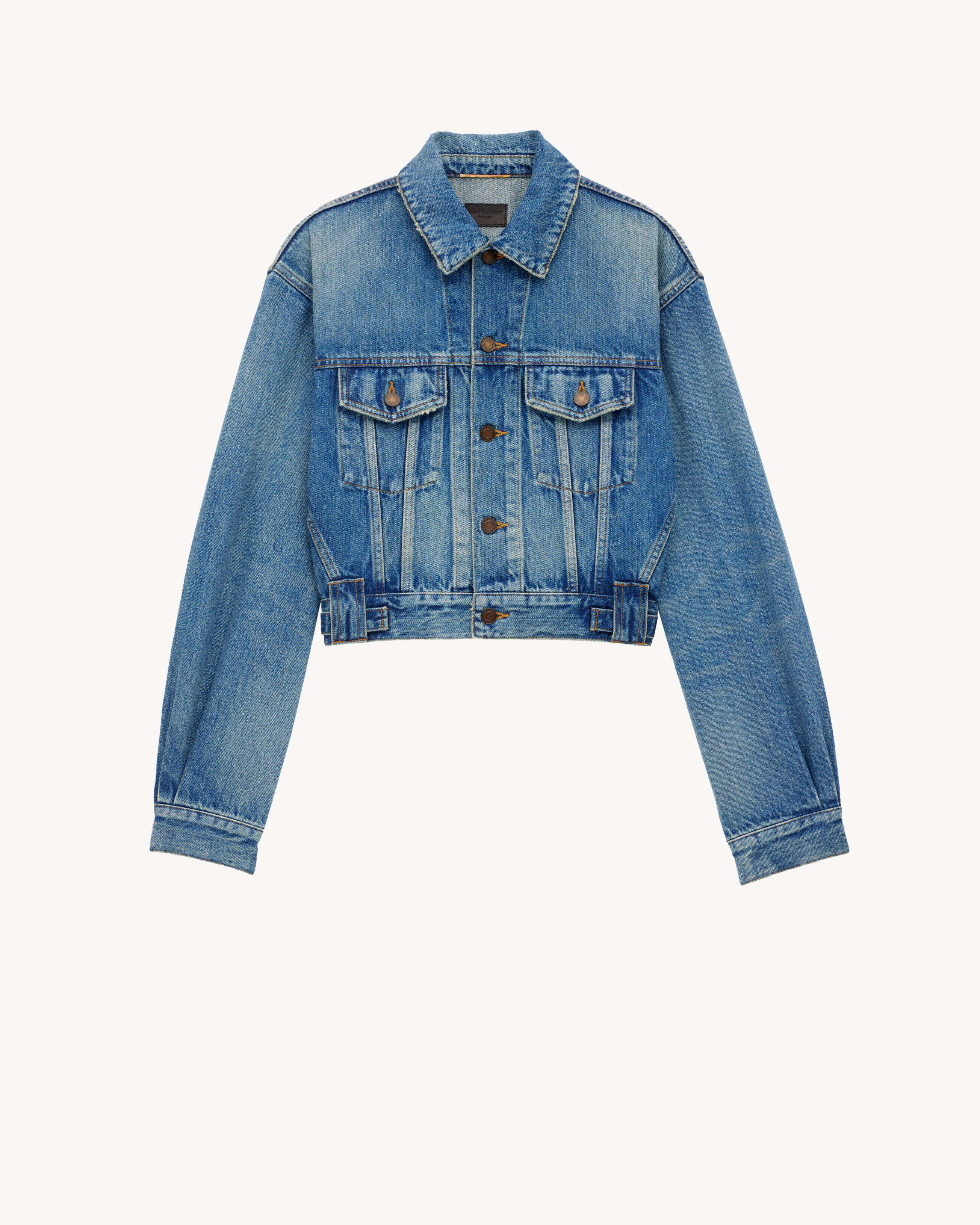 Saint Laurent 80'S Jacket In Vintage Blue Denim - Blue - Women - 42